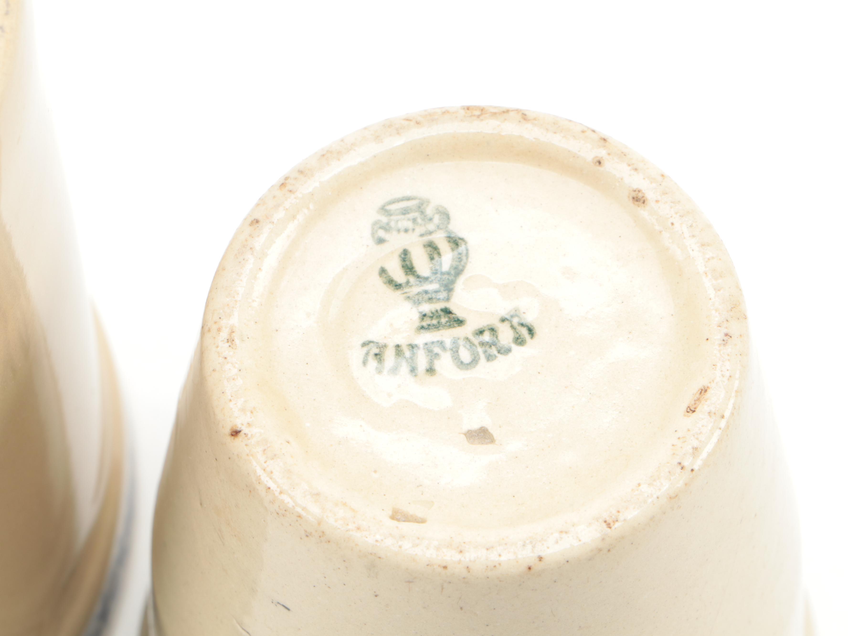 Anfora Yoghurt with Blue Glazed and Other Stoneware Crocks, 20th Century