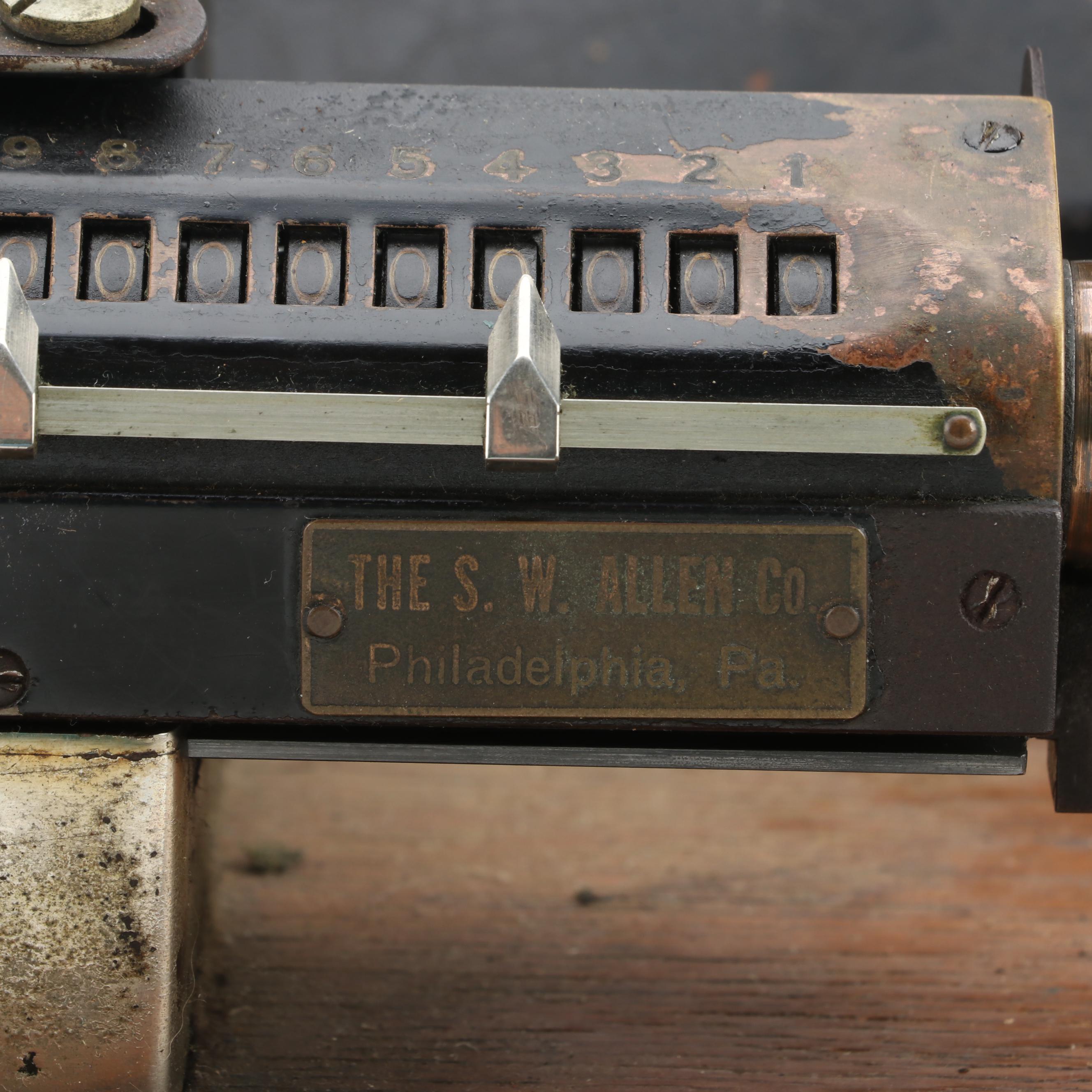 S. W. Allen Company Rapid Calculator Machine, Early 20th Century