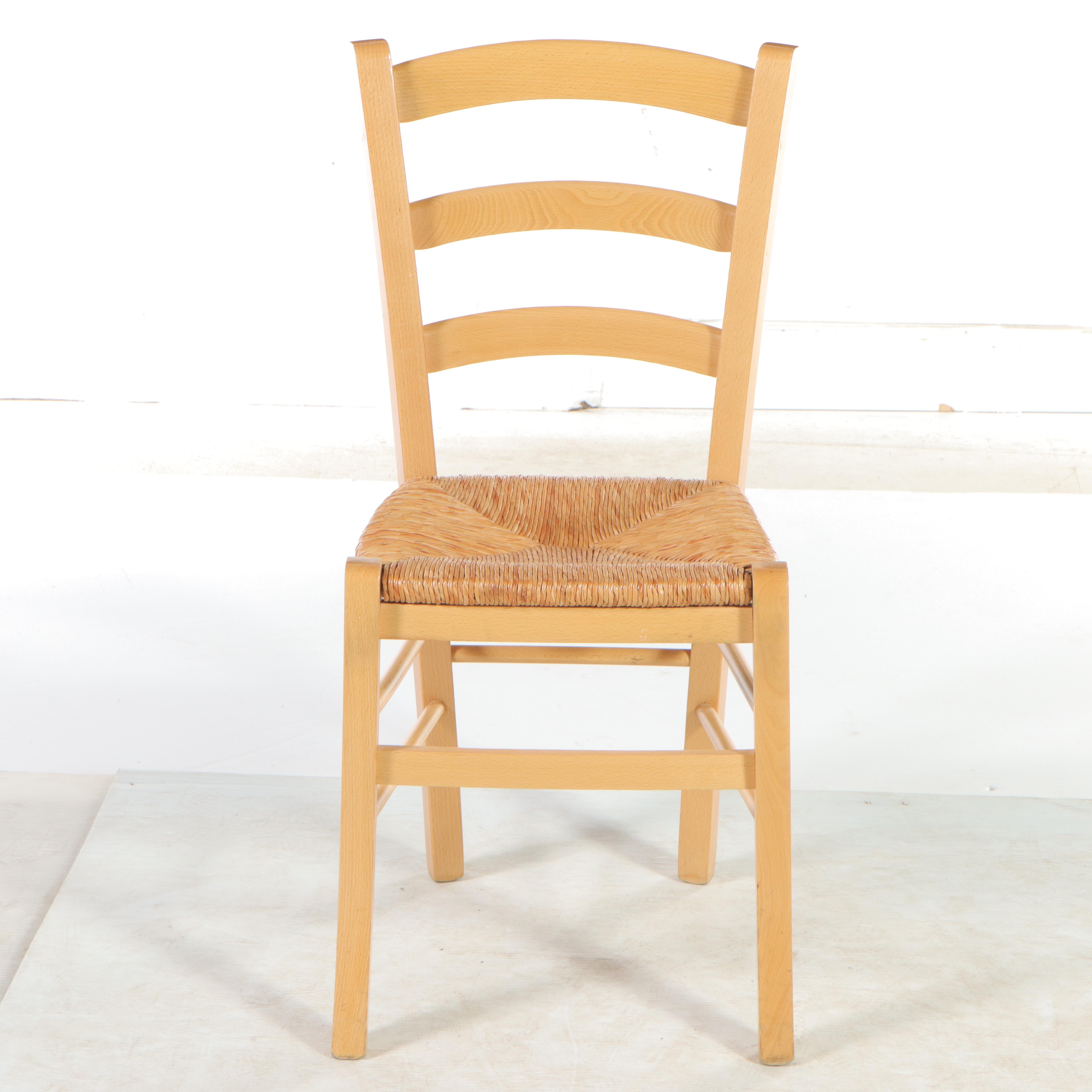 Four French Provincial Style Beech Side Chairs