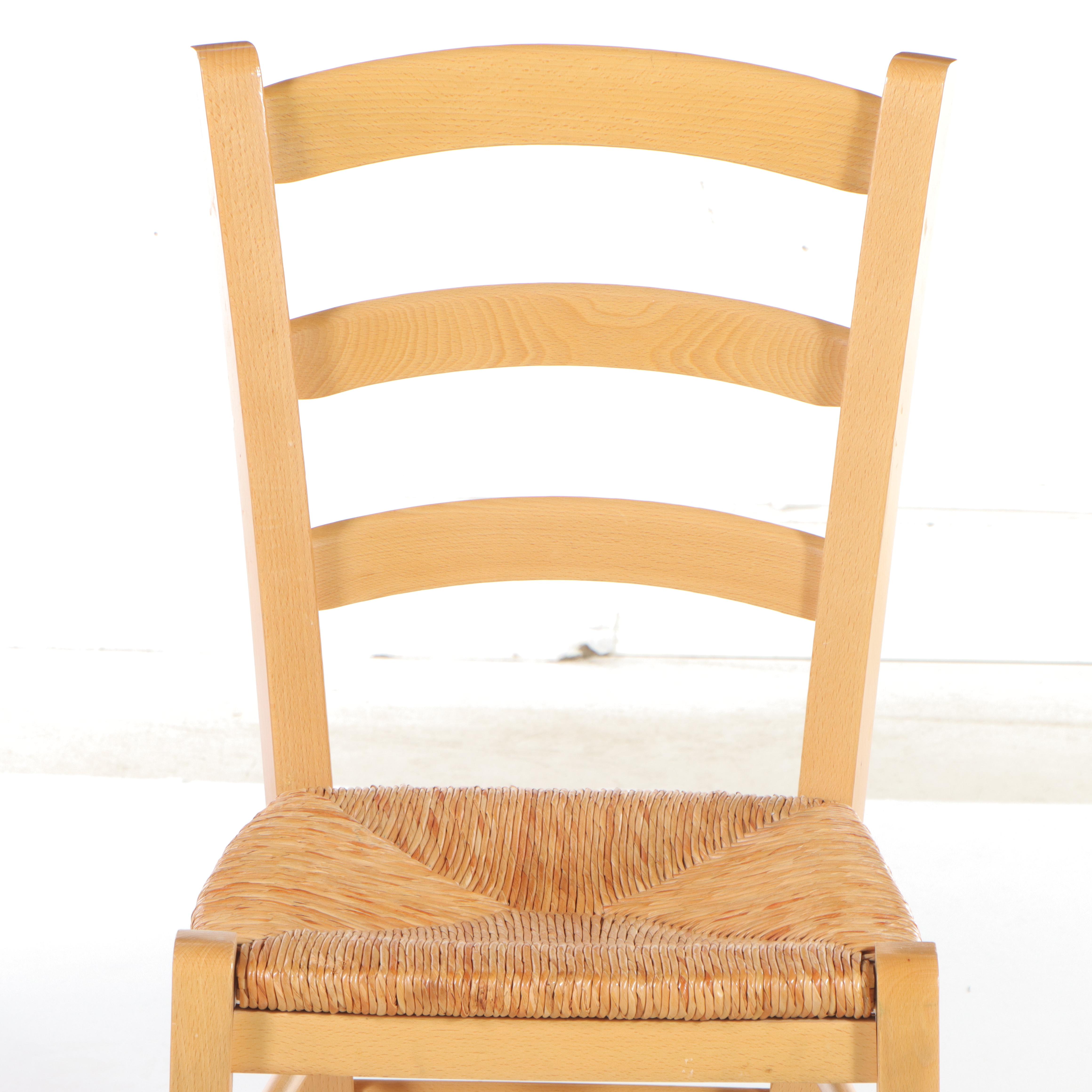 Four French Provincial Style Beech Side Chairs