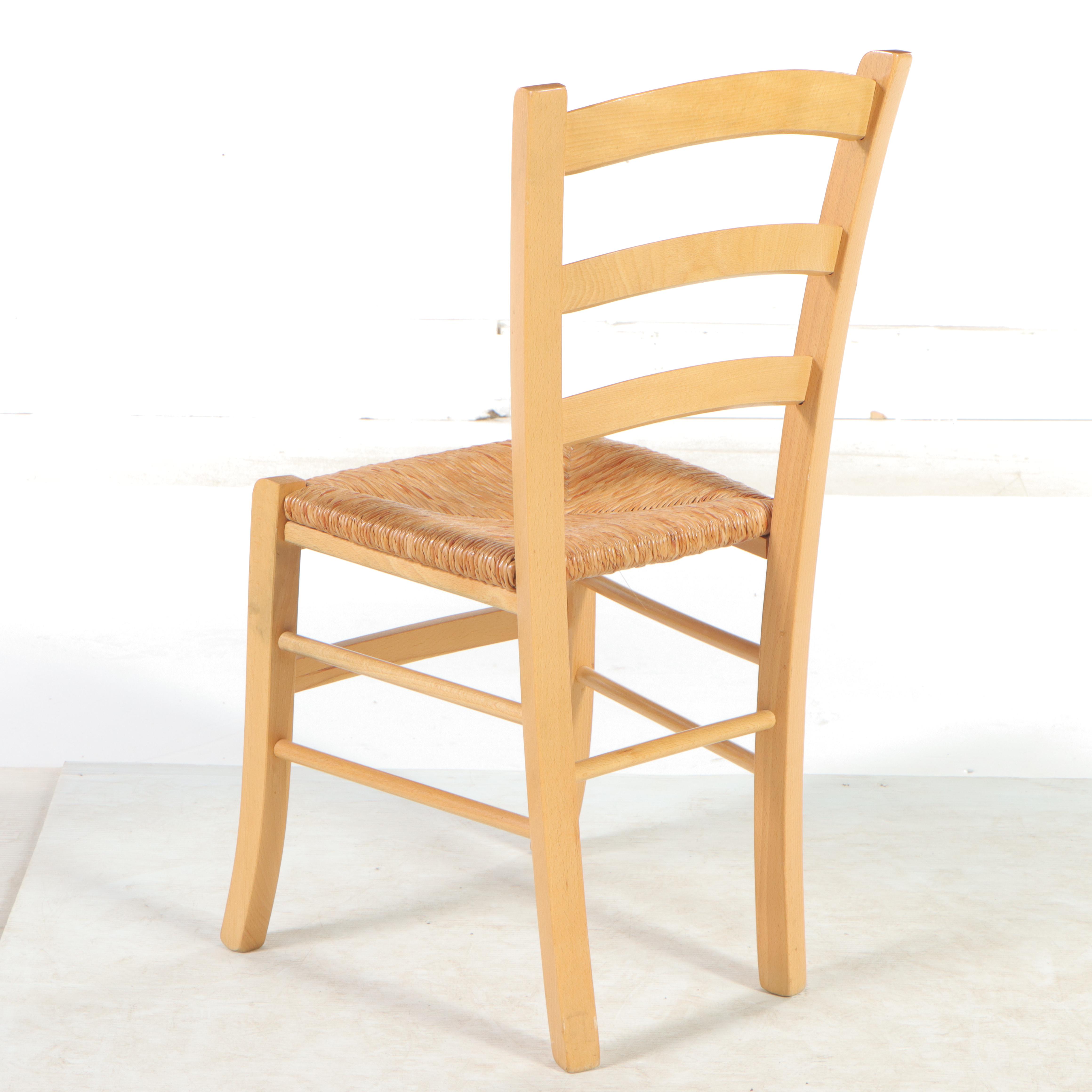 Four French Provincial Style Beech Side Chairs