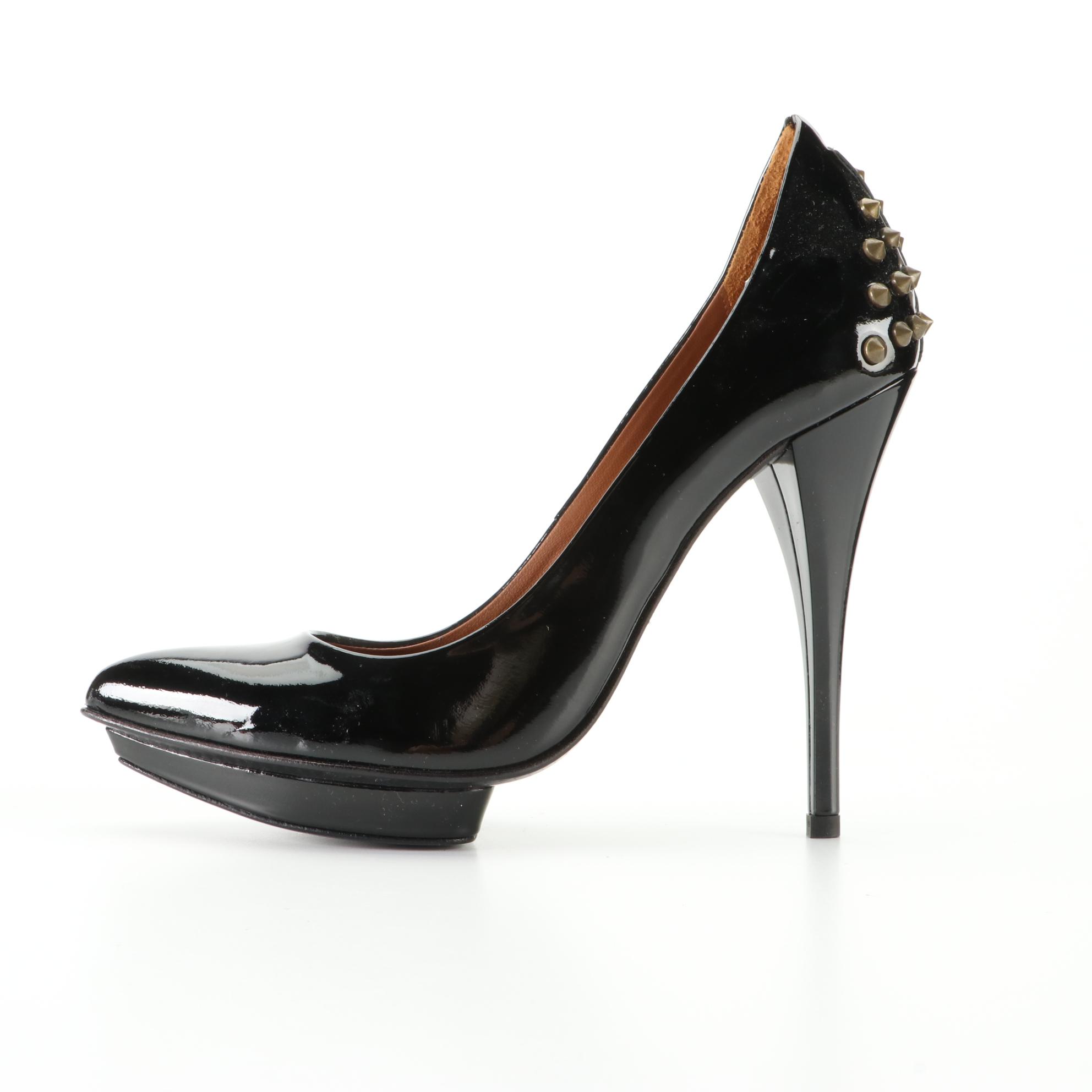 McQ Alexander McQueen Studded Platform Pumps in Patent Leather