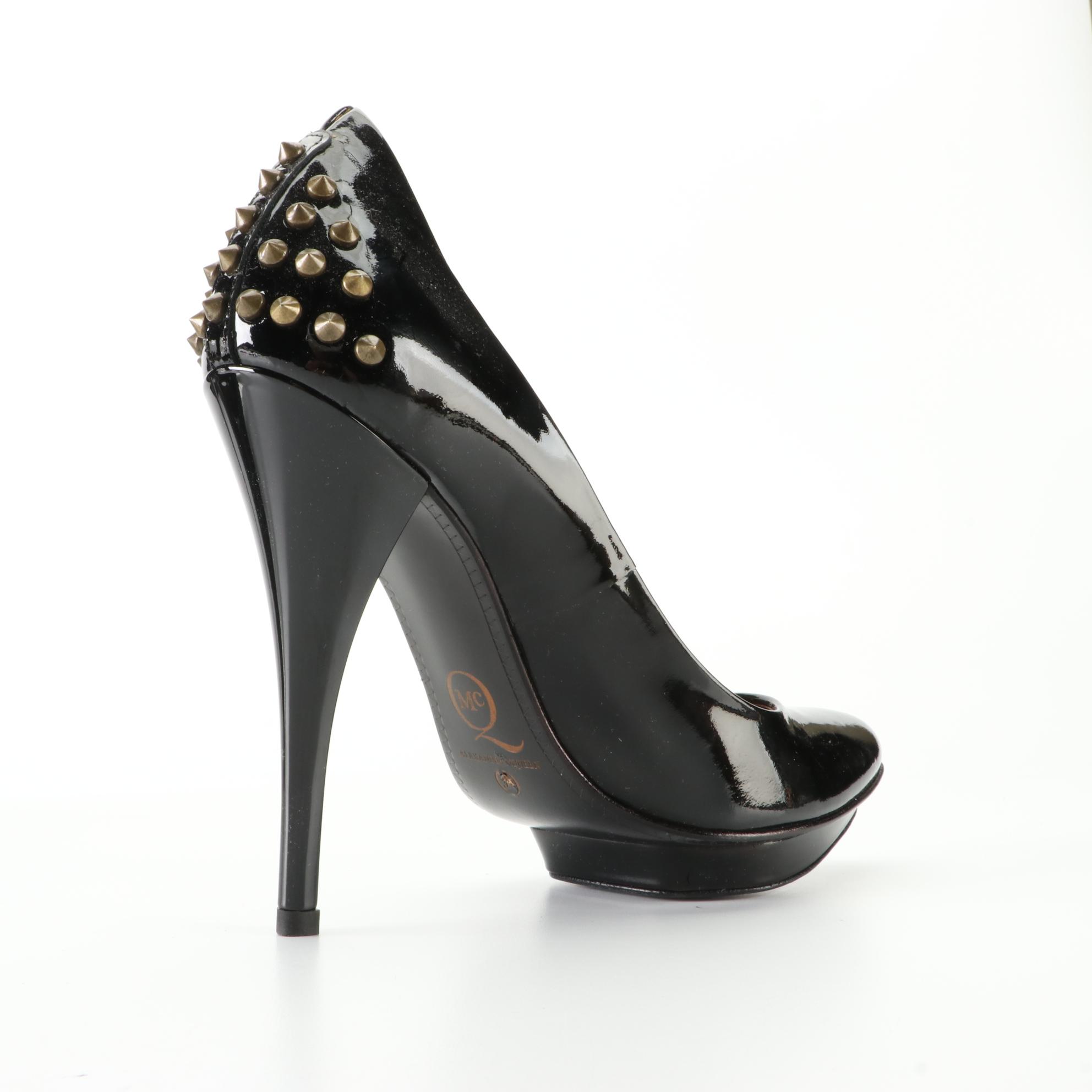 McQ Alexander McQueen Studded Platform Pumps in Patent Leather