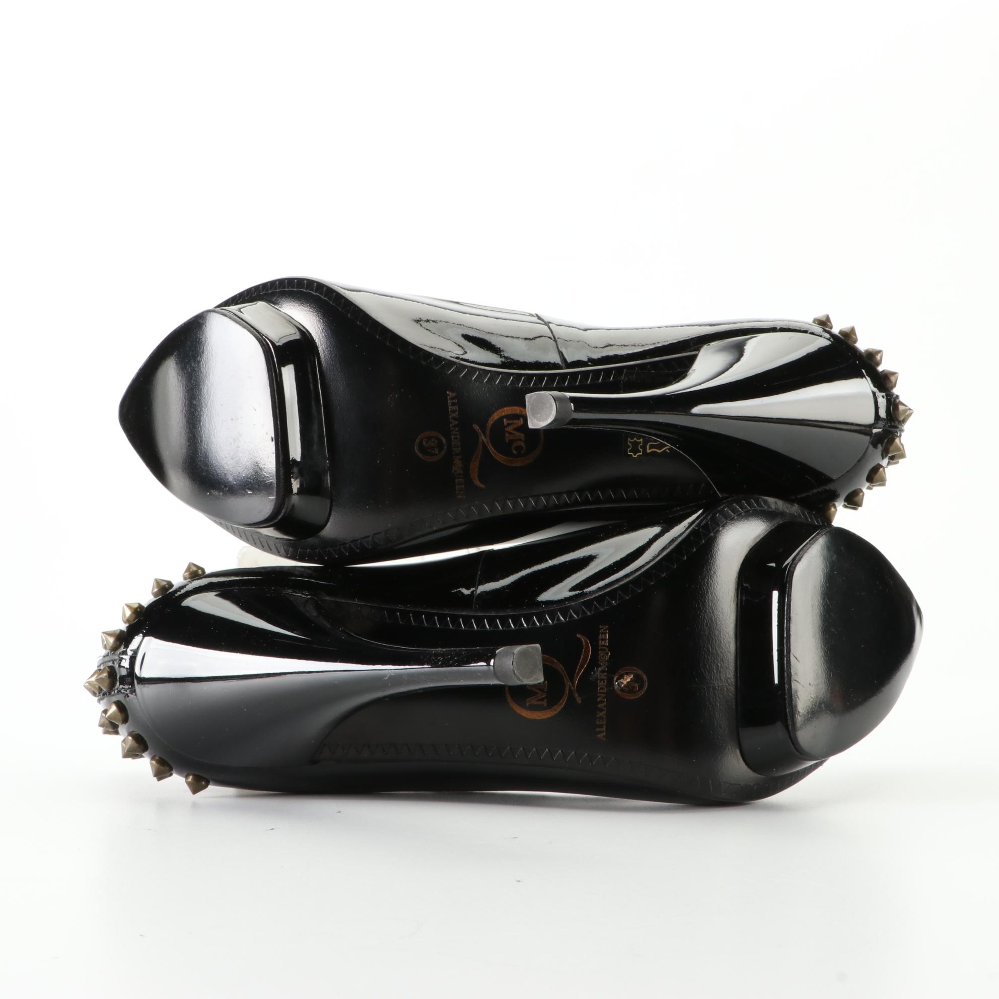 McQ Alexander McQueen Studded Platform Pumps in Patent Leather