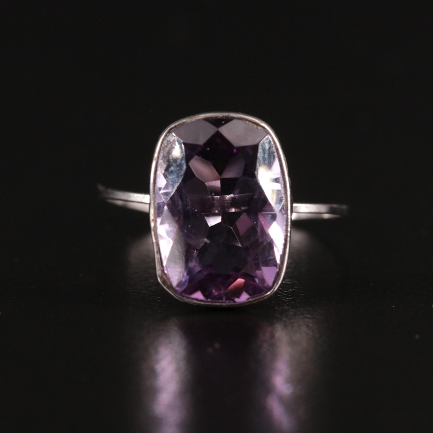 14K Amethyst Solitaire Ring