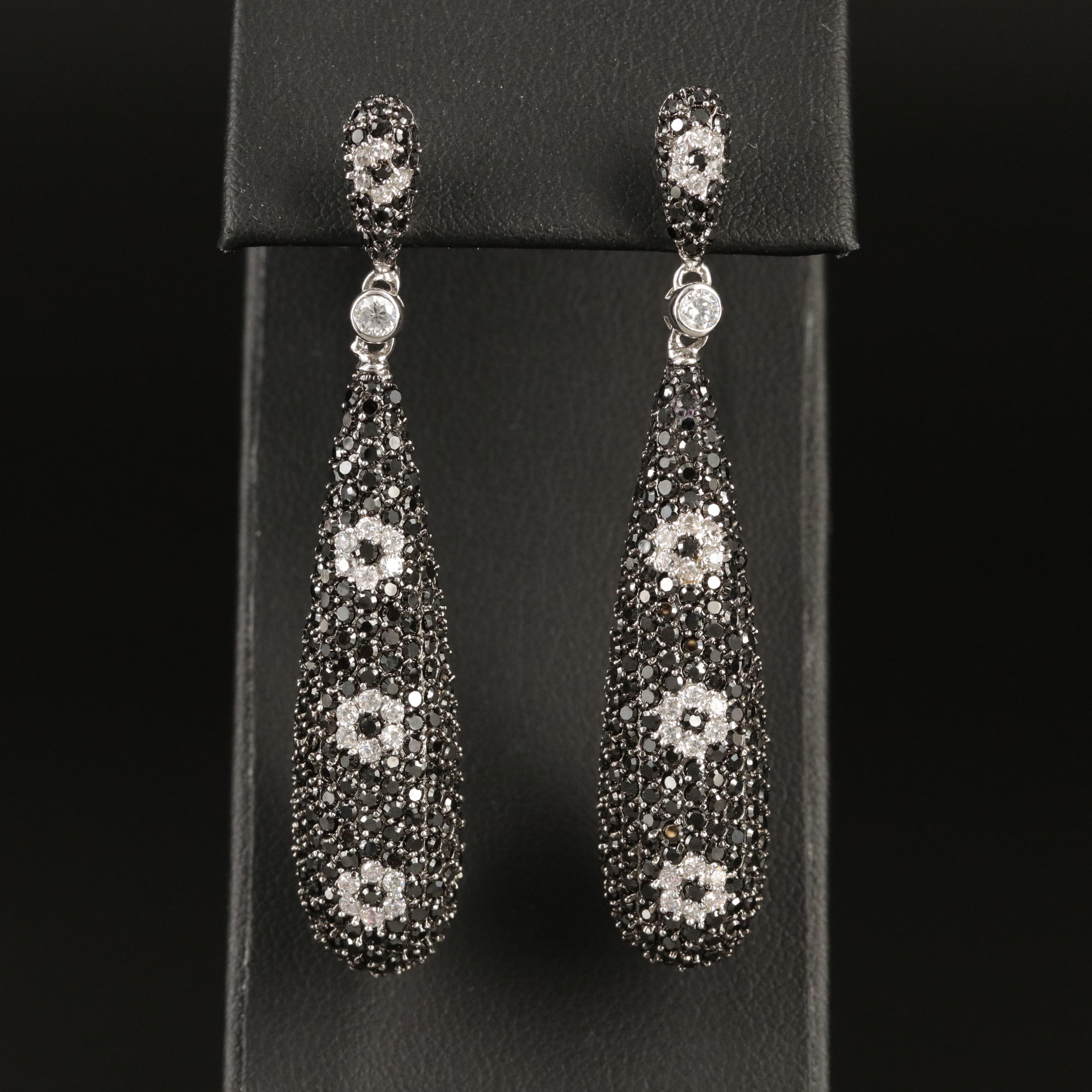 Sterling Pavé Cubic Zirconia Pendulum Earrings