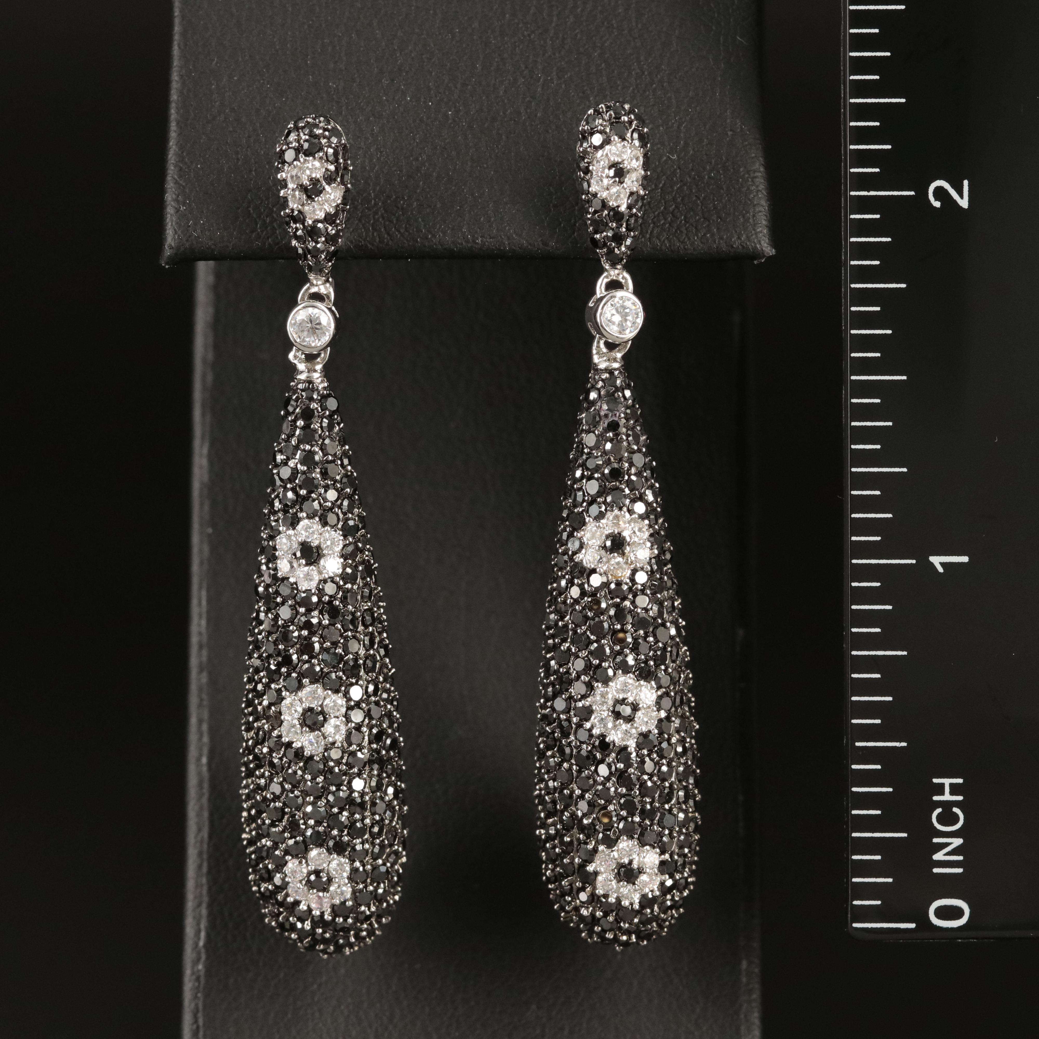 Sterling Pavé Cubic Zirconia Pendulum Earrings