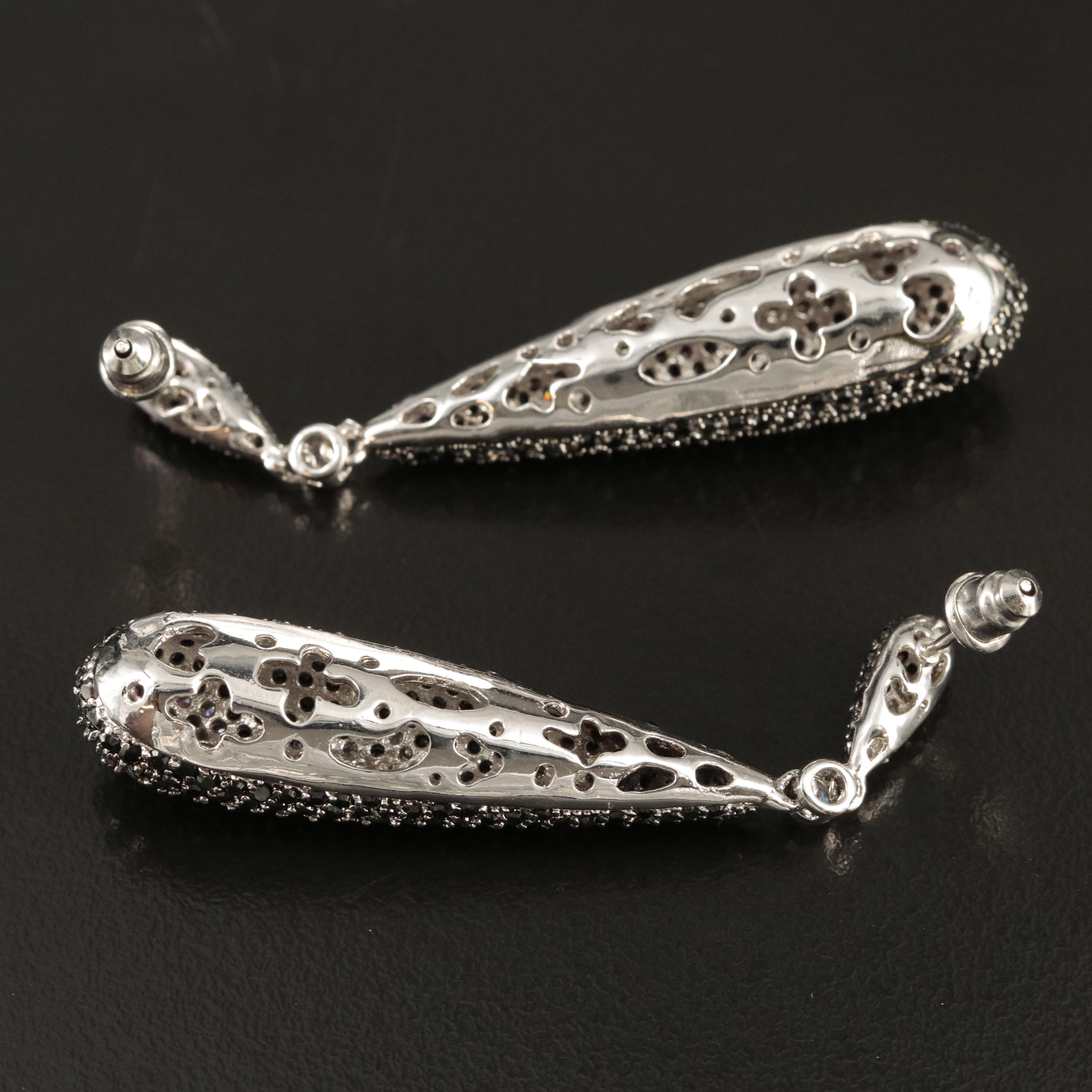 Sterling Pavé Cubic Zirconia Pendulum Earrings