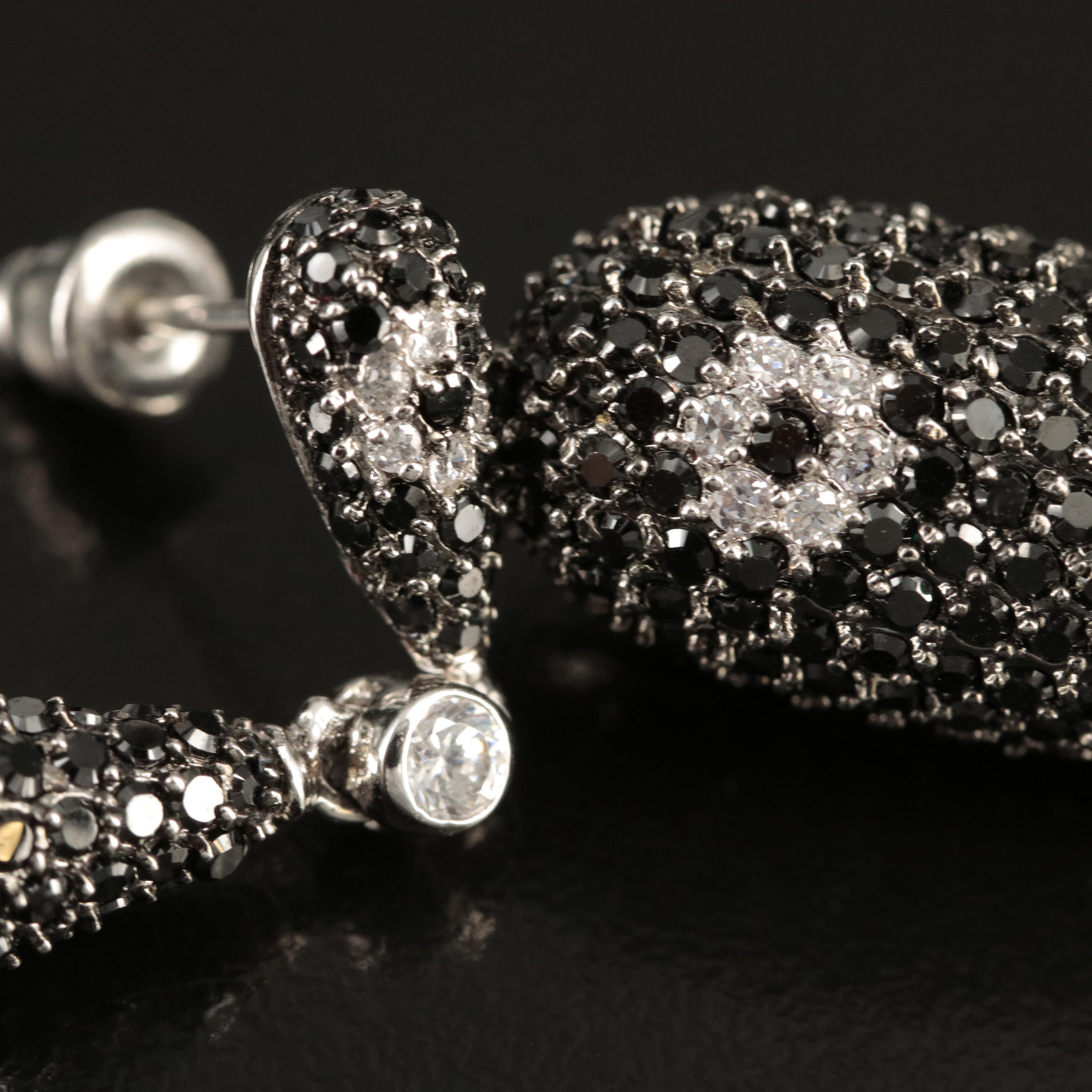 Sterling Pavé Cubic Zirconia Pendulum Earrings