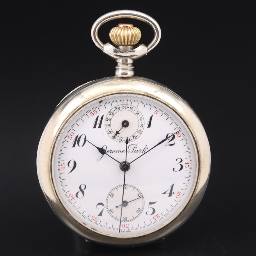 Jerome Park Swiss Gallet Chronograph Pocket Watch