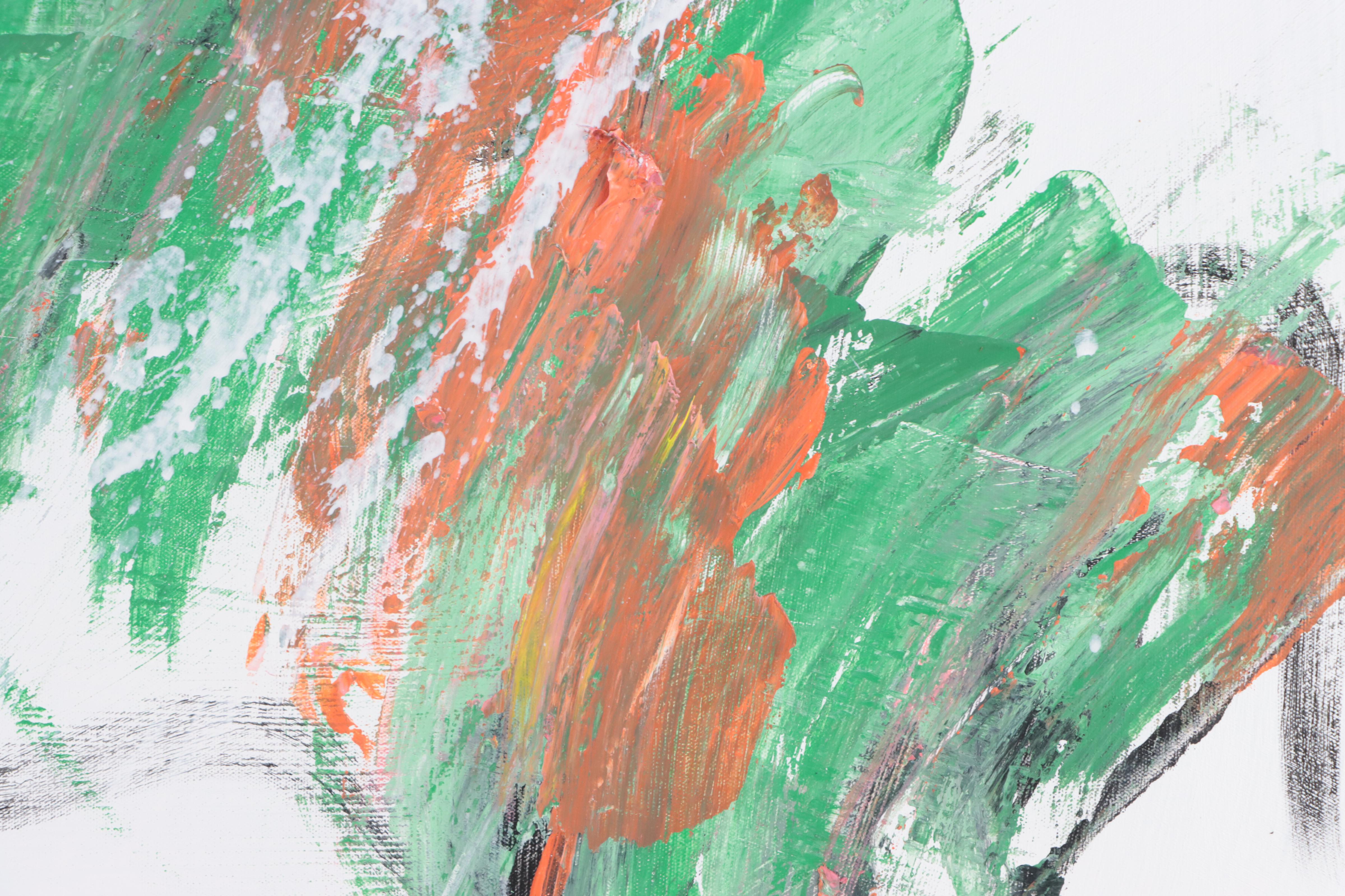 J. Popolin Abstract Acrylic Painting "Scaping Along," 21st Century