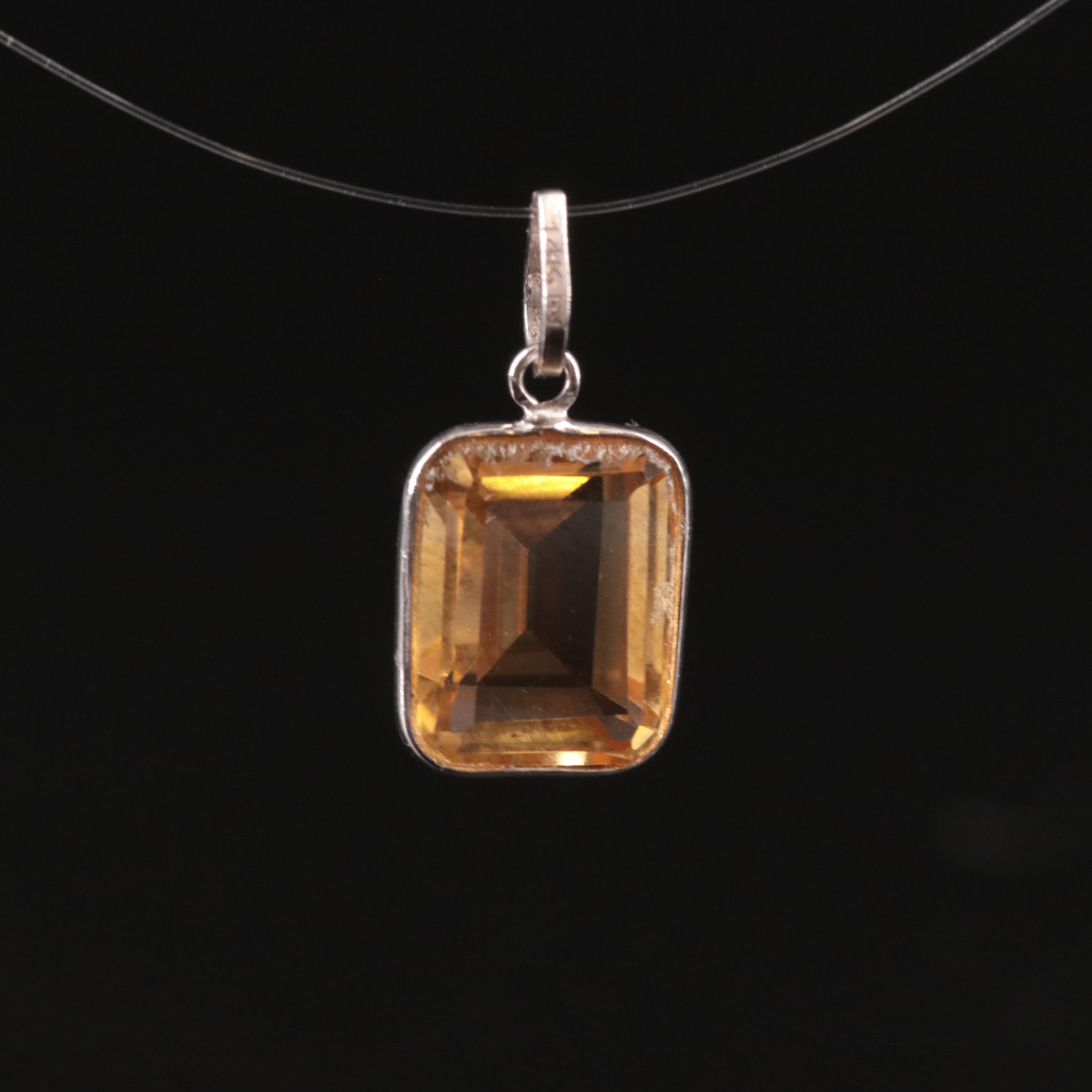 14K Citrine Pendant