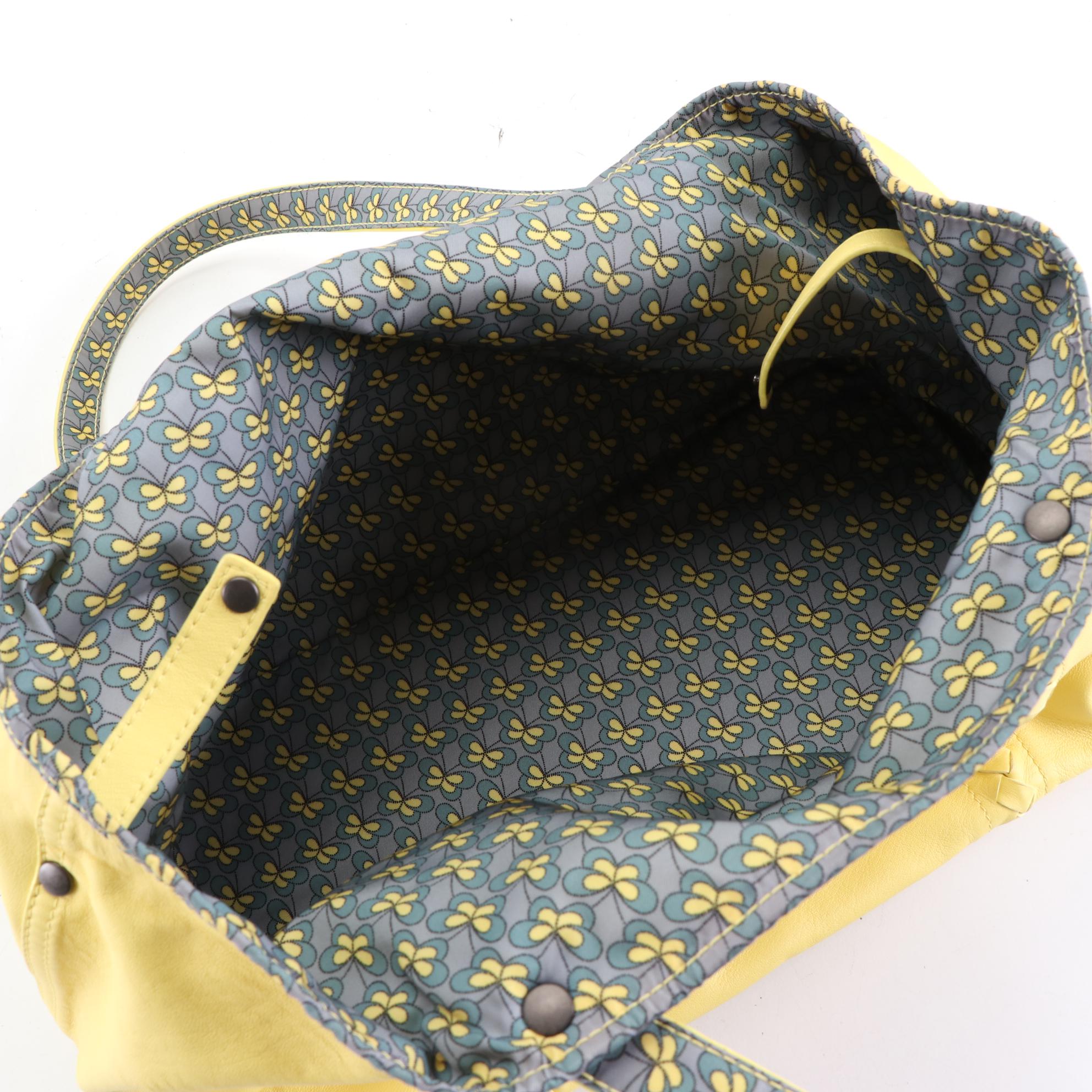 Bottega Veneta Reversible Leather and Printed Canvas Tote