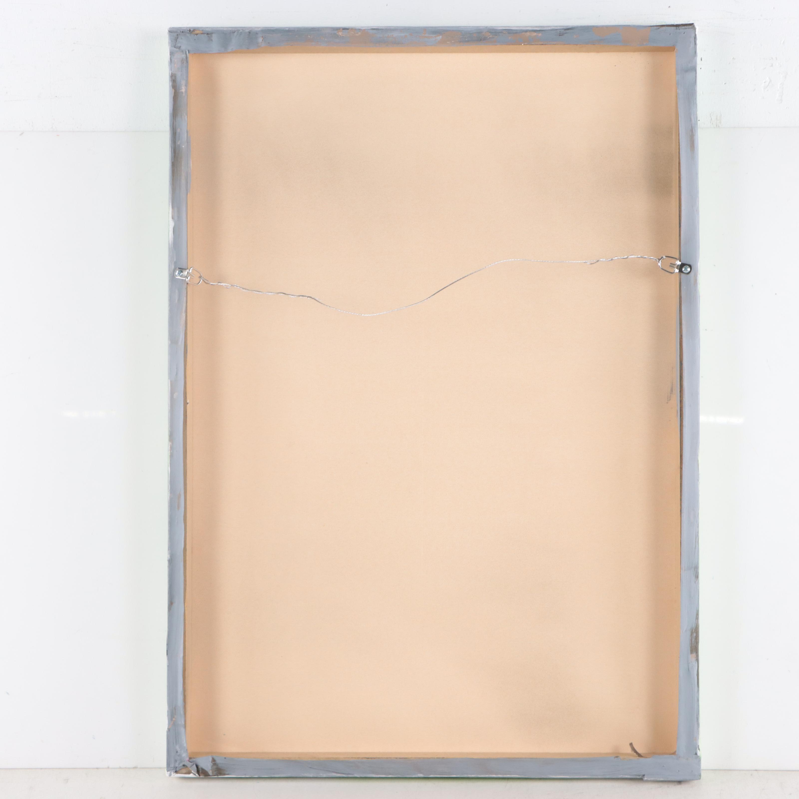 J. Popolin Abstract Acrylic Painting "Spring Shapes," 21st Century