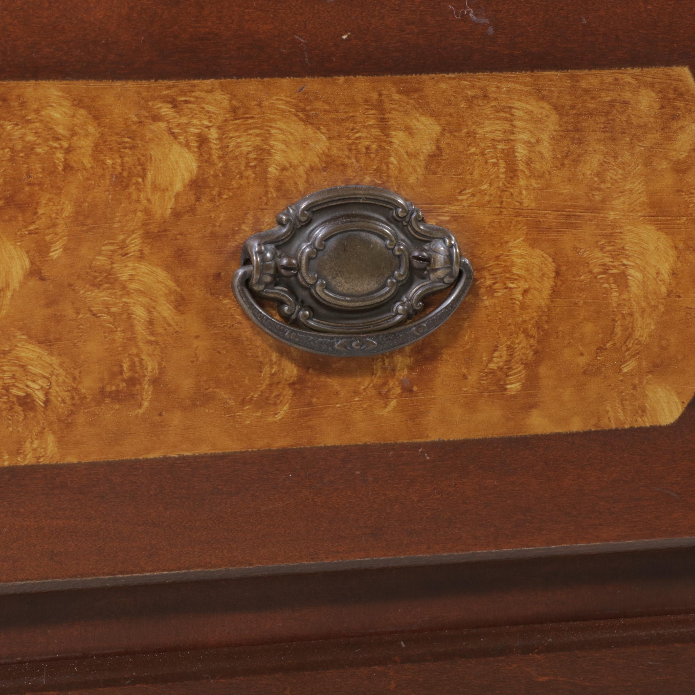 Chippendale Style Walnut-Stained Two-Door Chifferobe, circa 1930