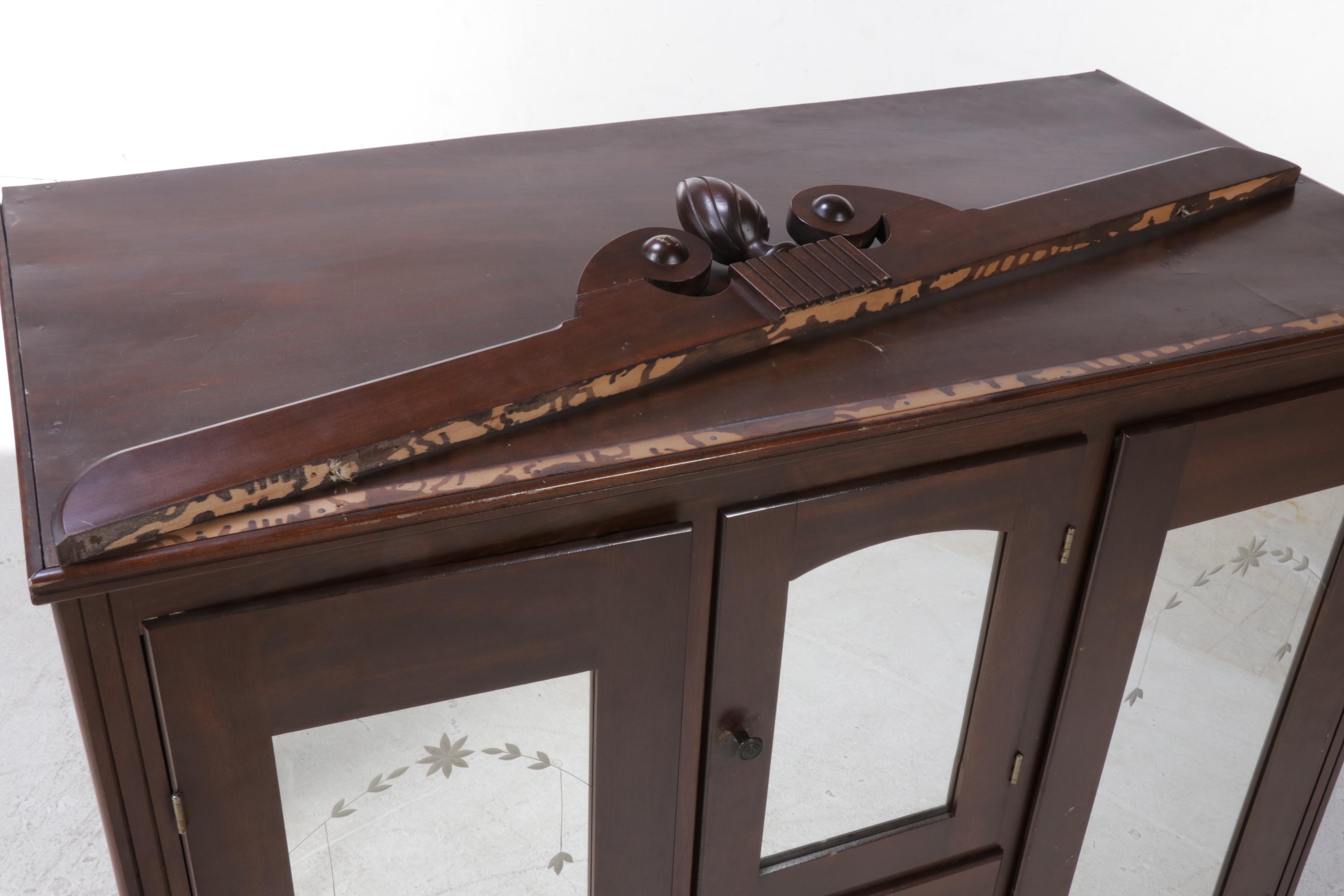 Chippendale Style Walnut-Stained Two-Door Chifferobe, circa 1930