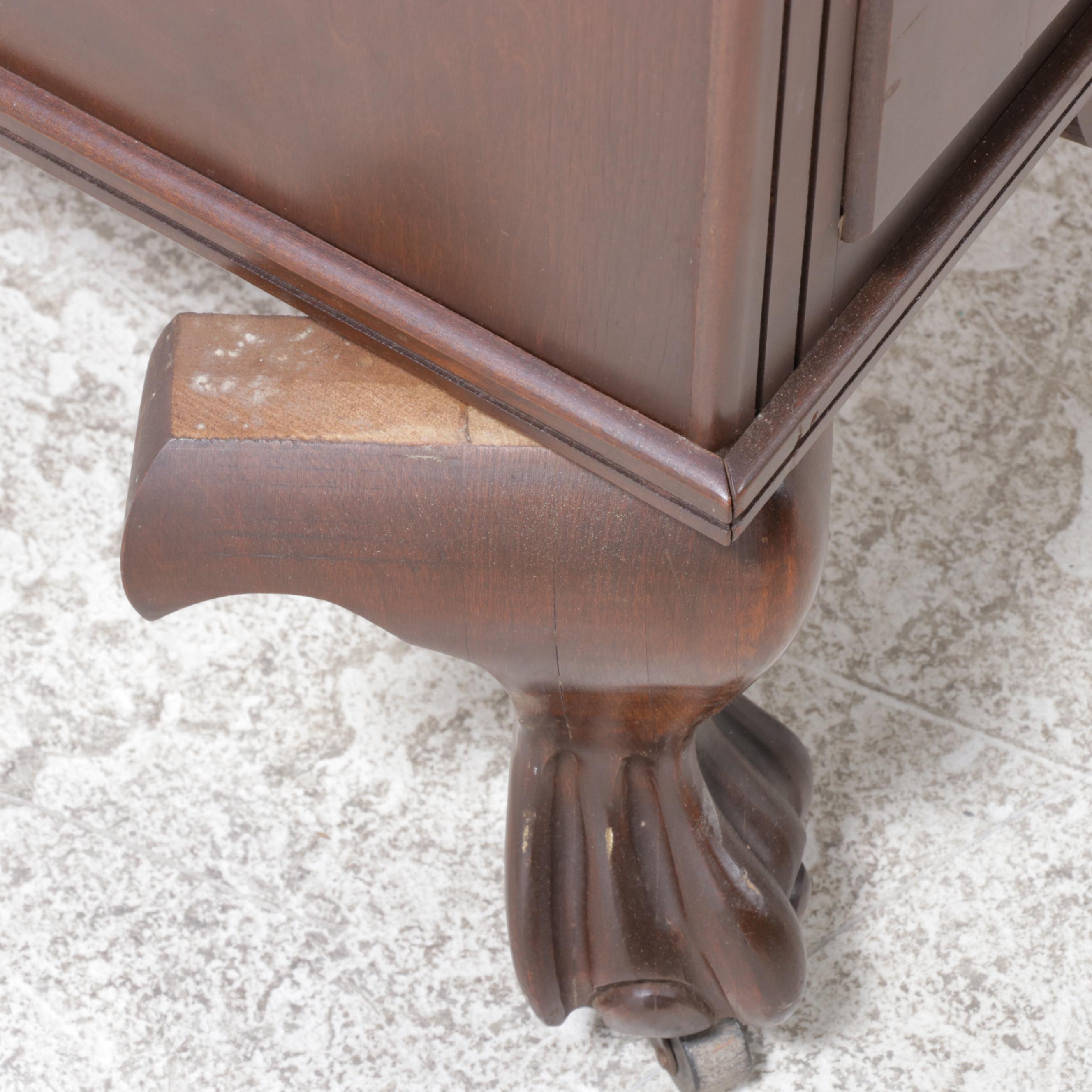 Chippendale Style Walnut-Stained Two-Door Chifferobe, circa 1930