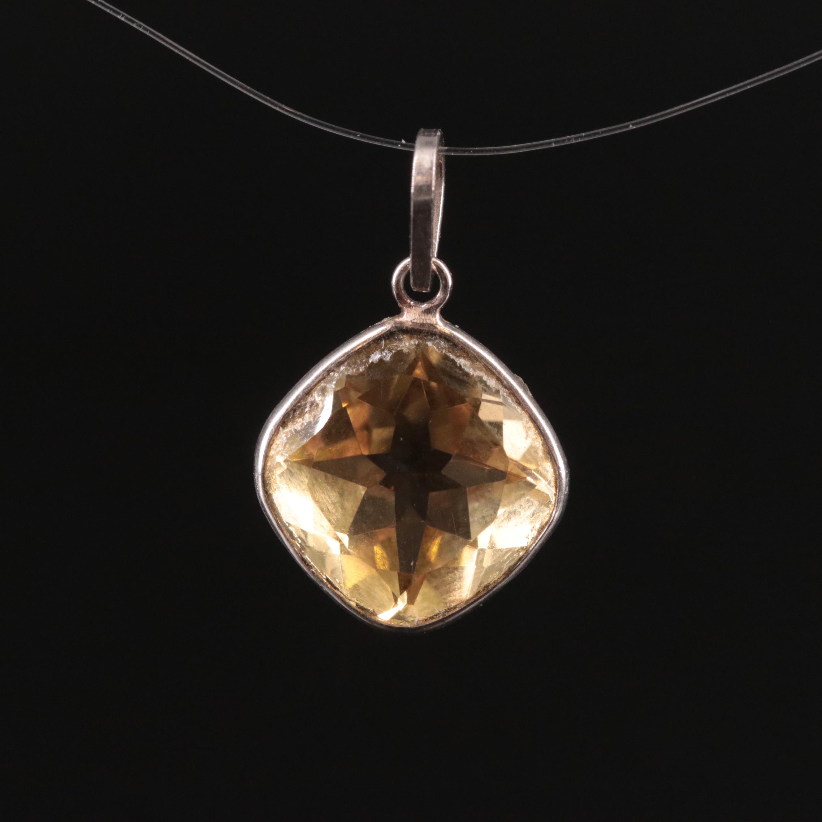 14K Citrine Pendant