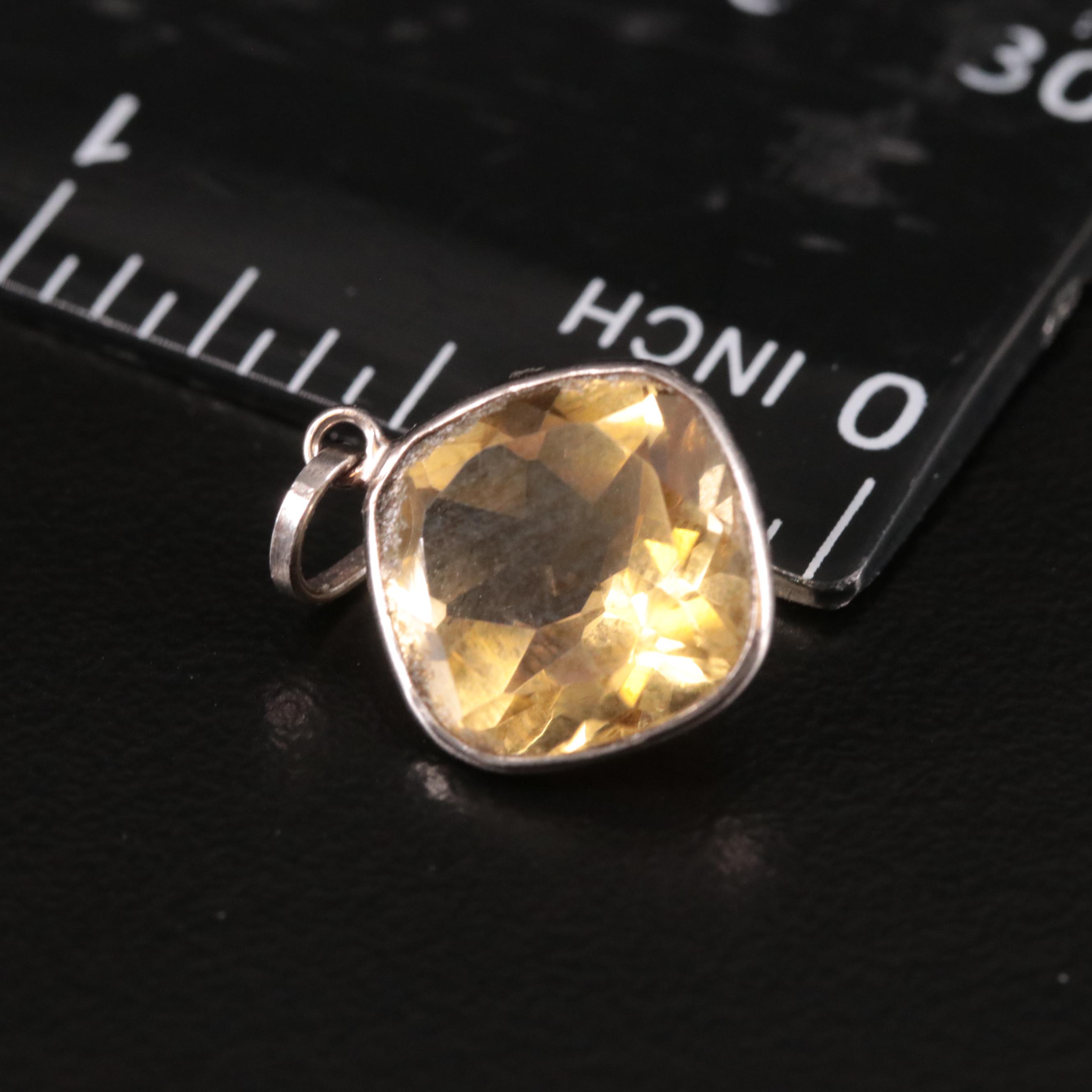 14K Citrine Pendant