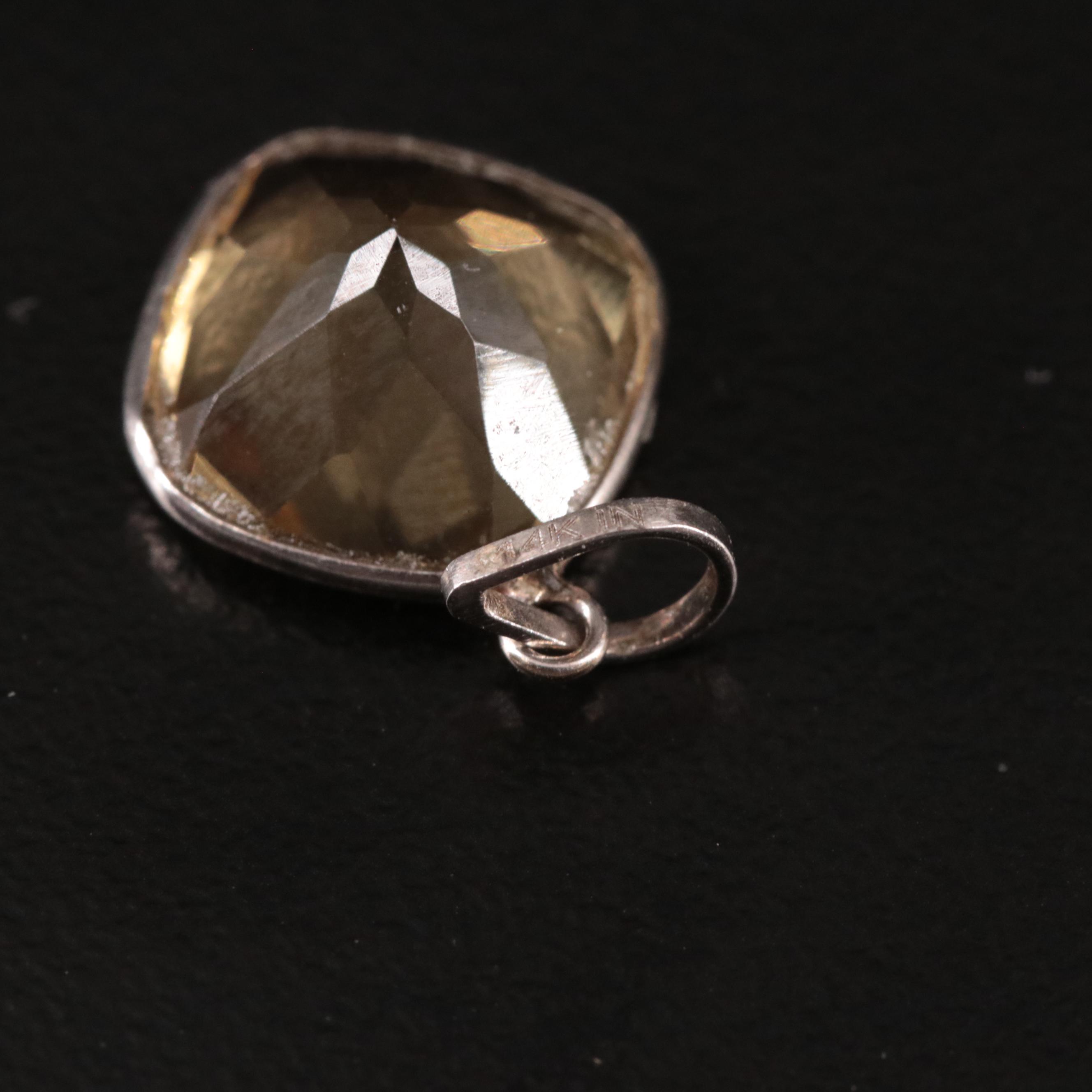 14K Citrine Pendant