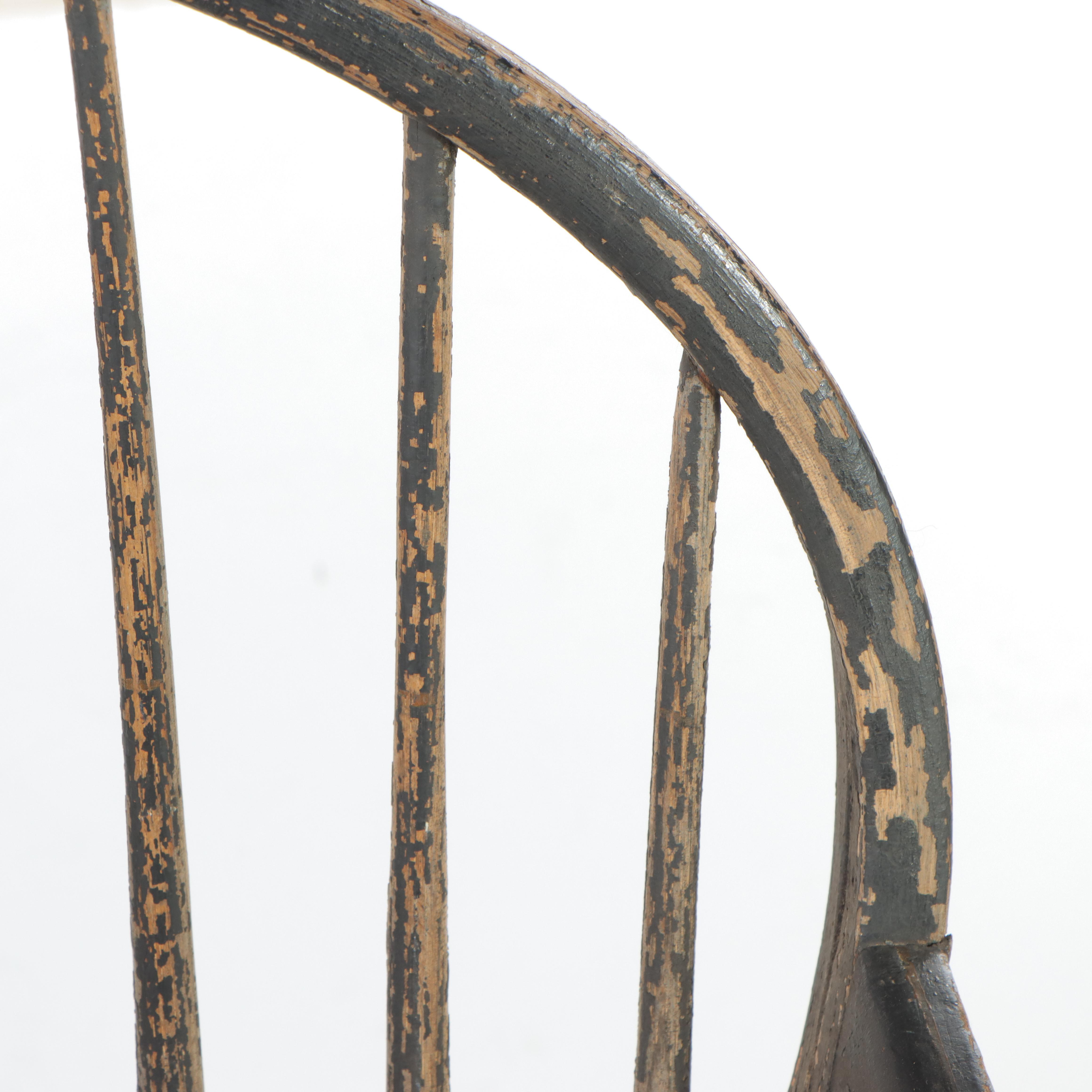 American Primitive Windsor Painted Mixed Woods Armchair, Early 19th Century