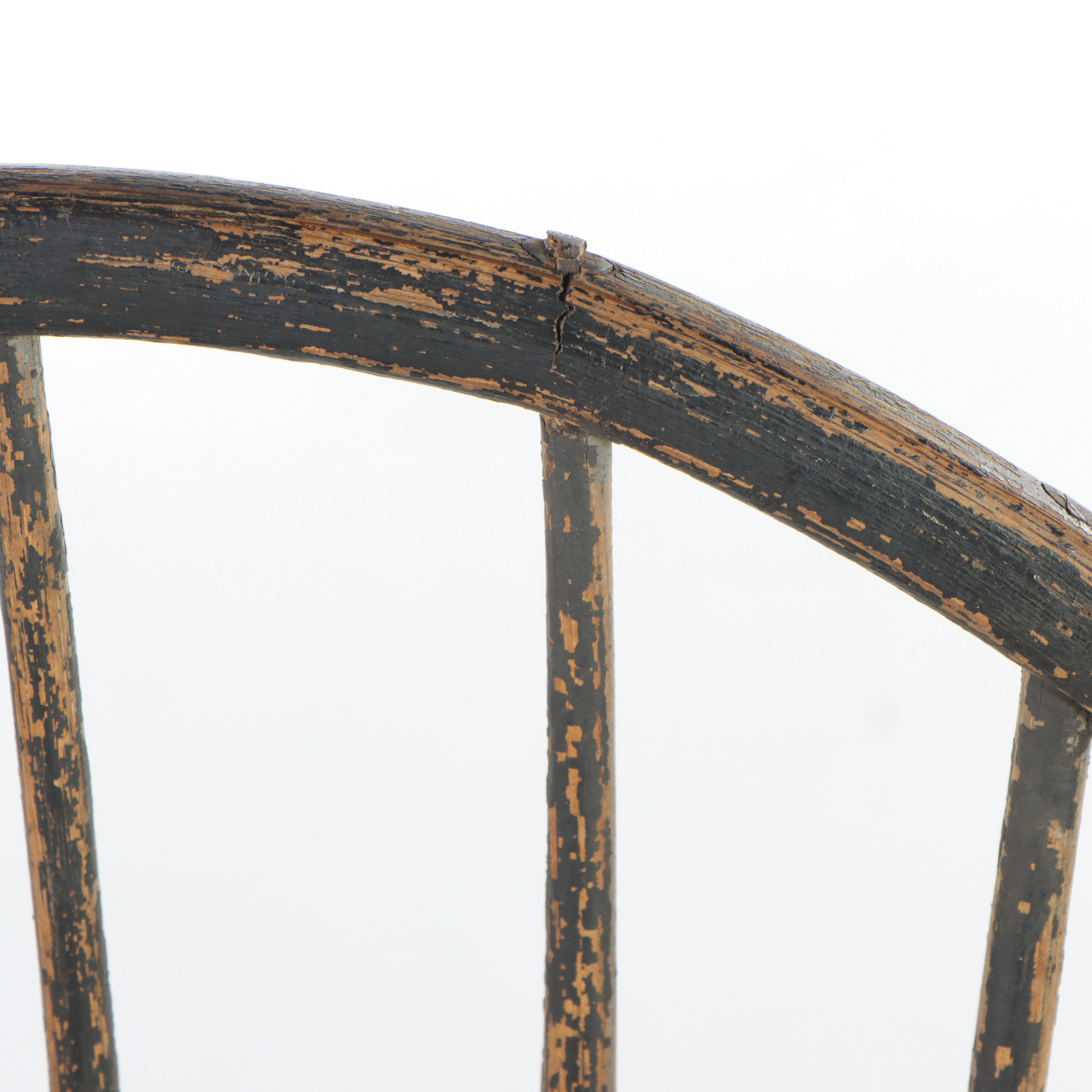 American Primitive Windsor Painted Mixed Woods Armchair, Early 19th Century