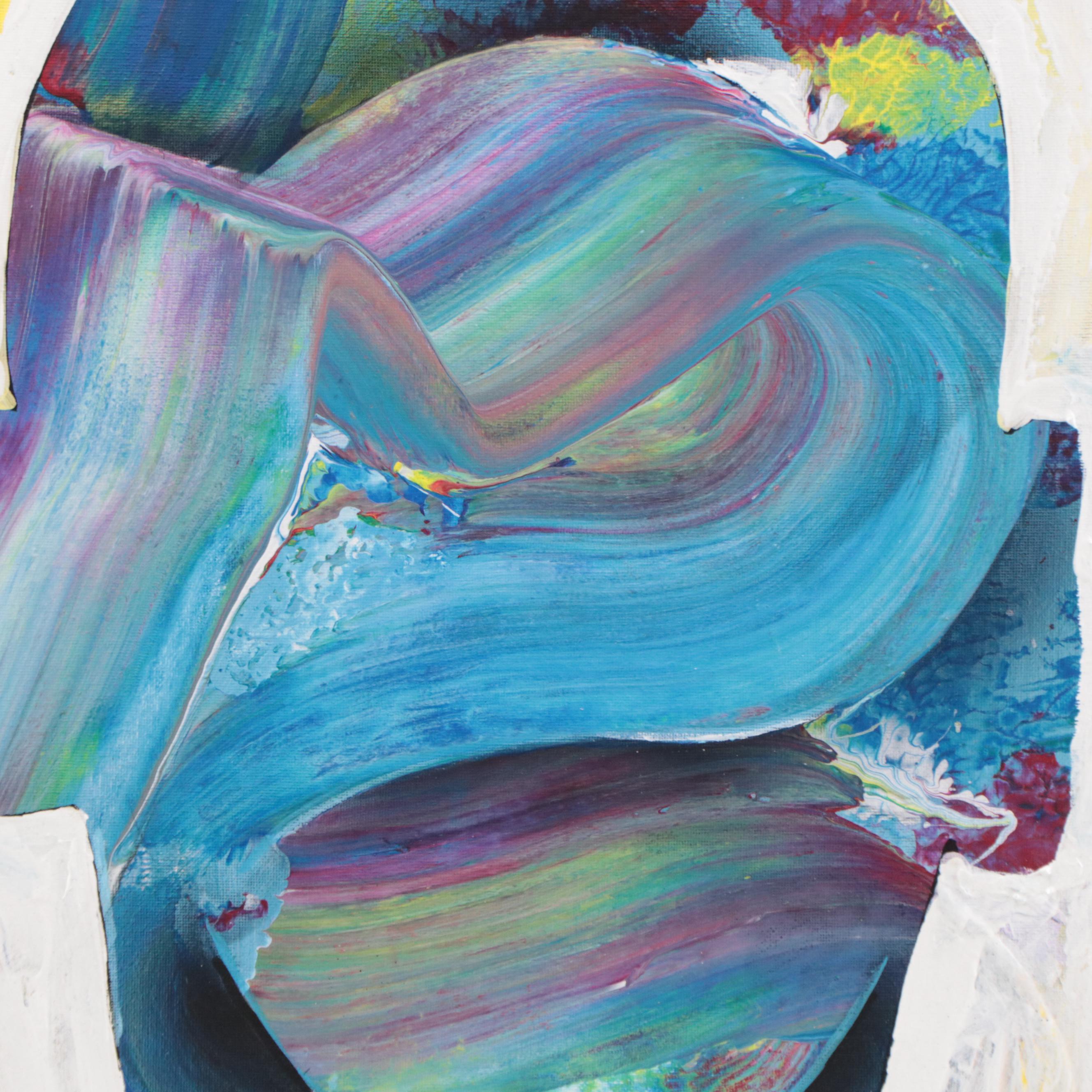 Abiola Idowu Mixed Media Painting "Shadow of Love," 2023