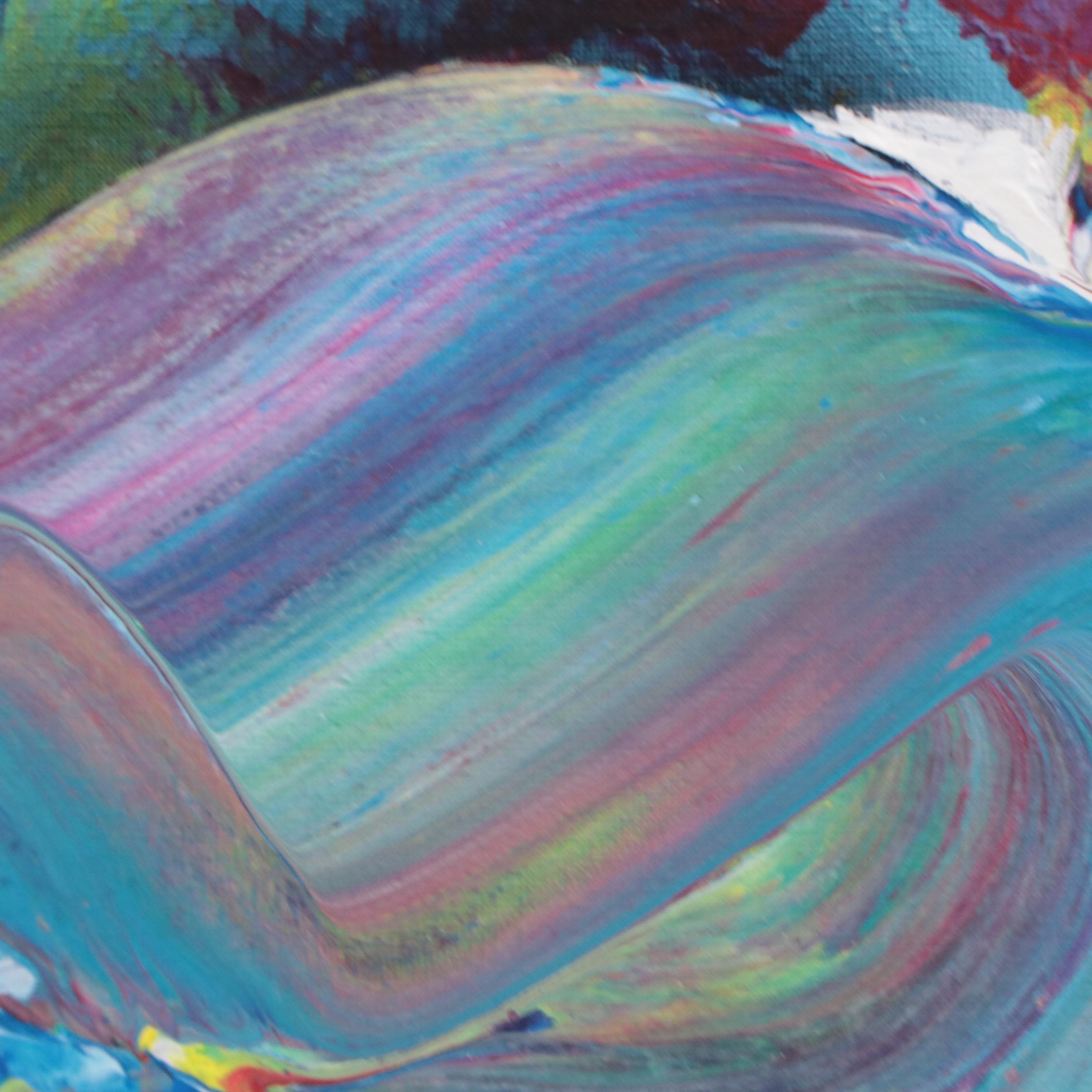 Abiola Idowu Mixed Media Painting "Shadow of Love," 2023