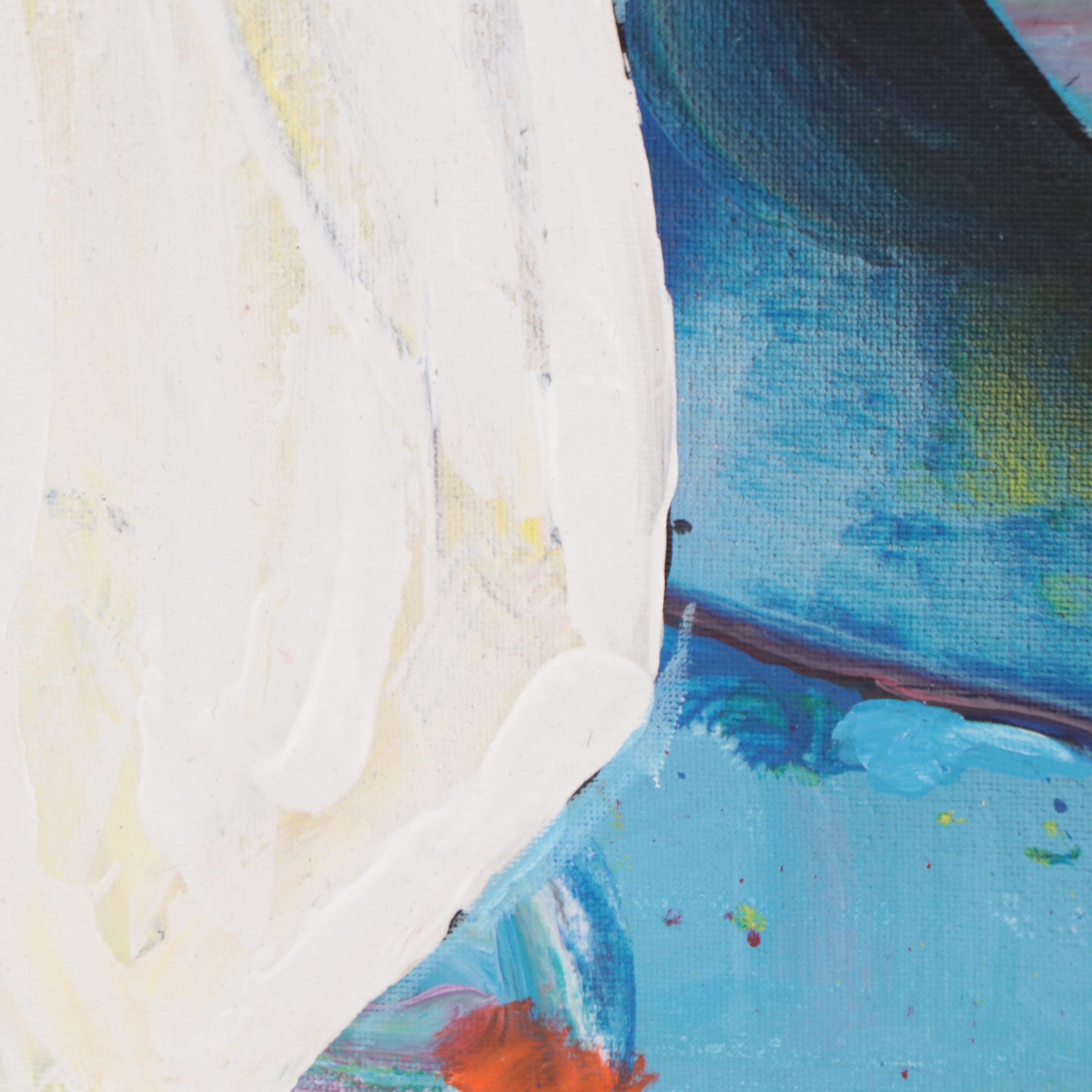 Abiola Idowu Mixed Media Painting "Shadow of Love," 2023