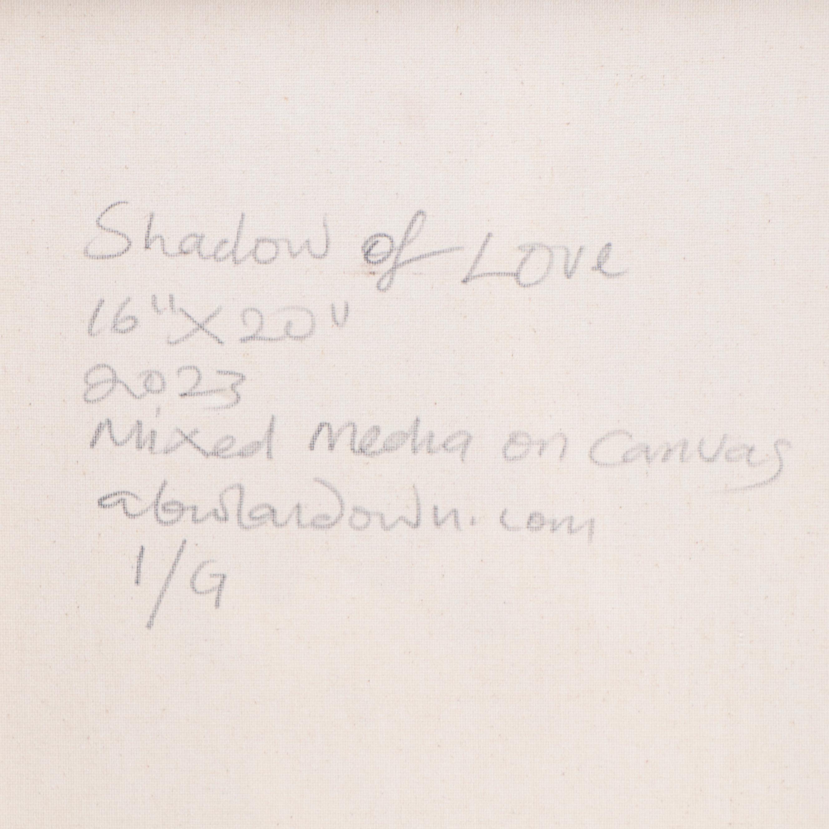 Abiola Idowu Mixed Media Painting "Shadow of Love," 2023