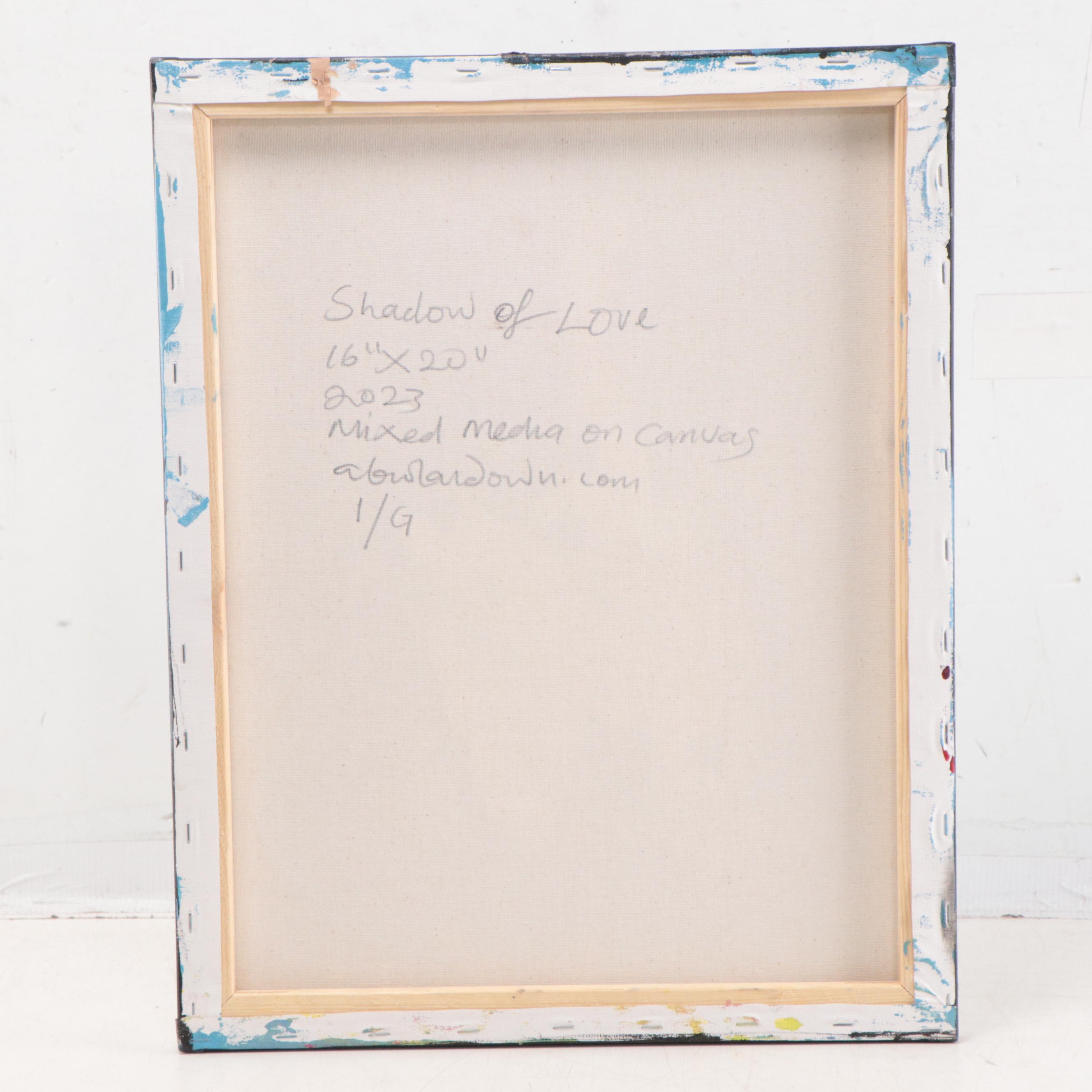 Abiola Idowu Mixed Media Painting "Shadow of Love," 2023