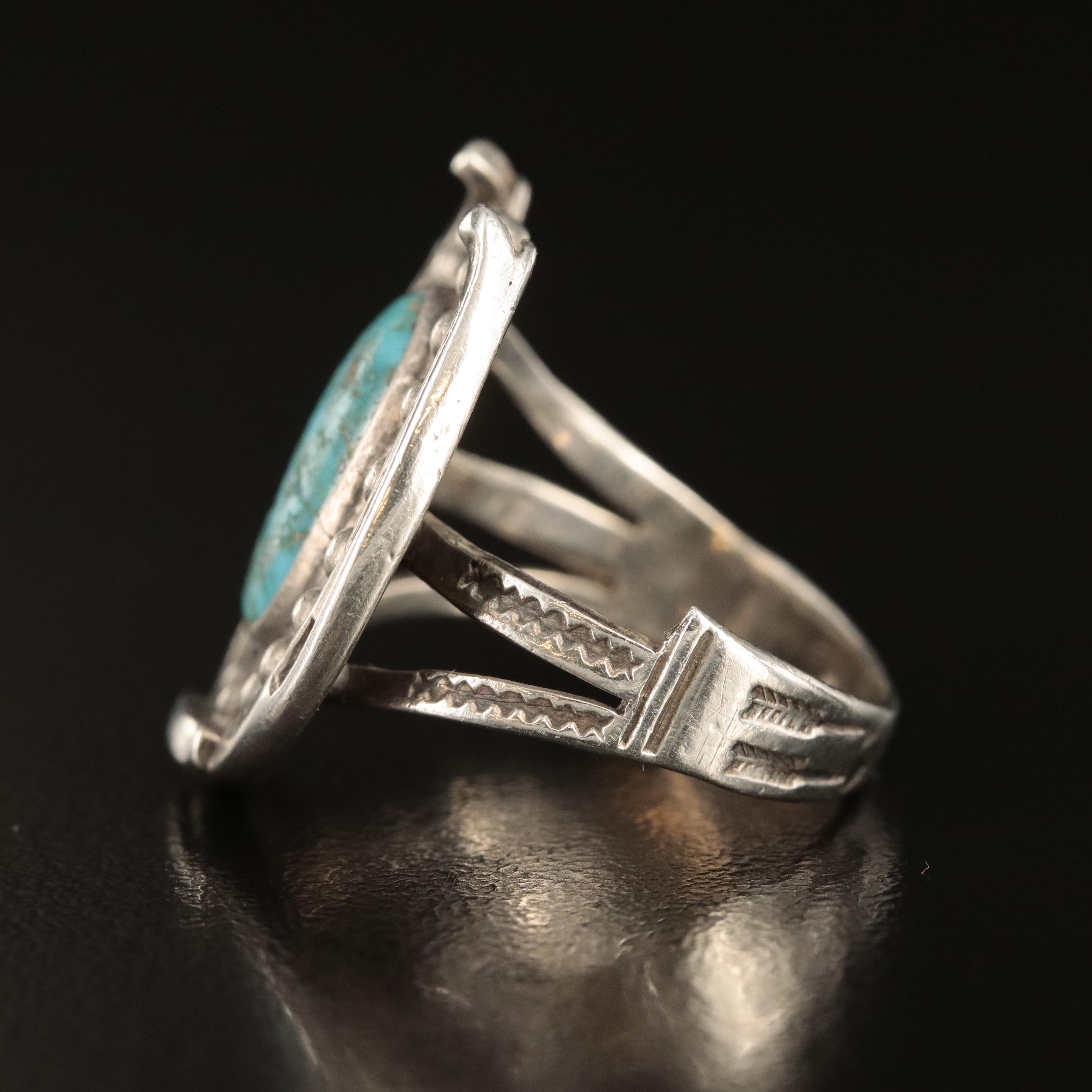 Southwestern Sterling Turquoise Ring