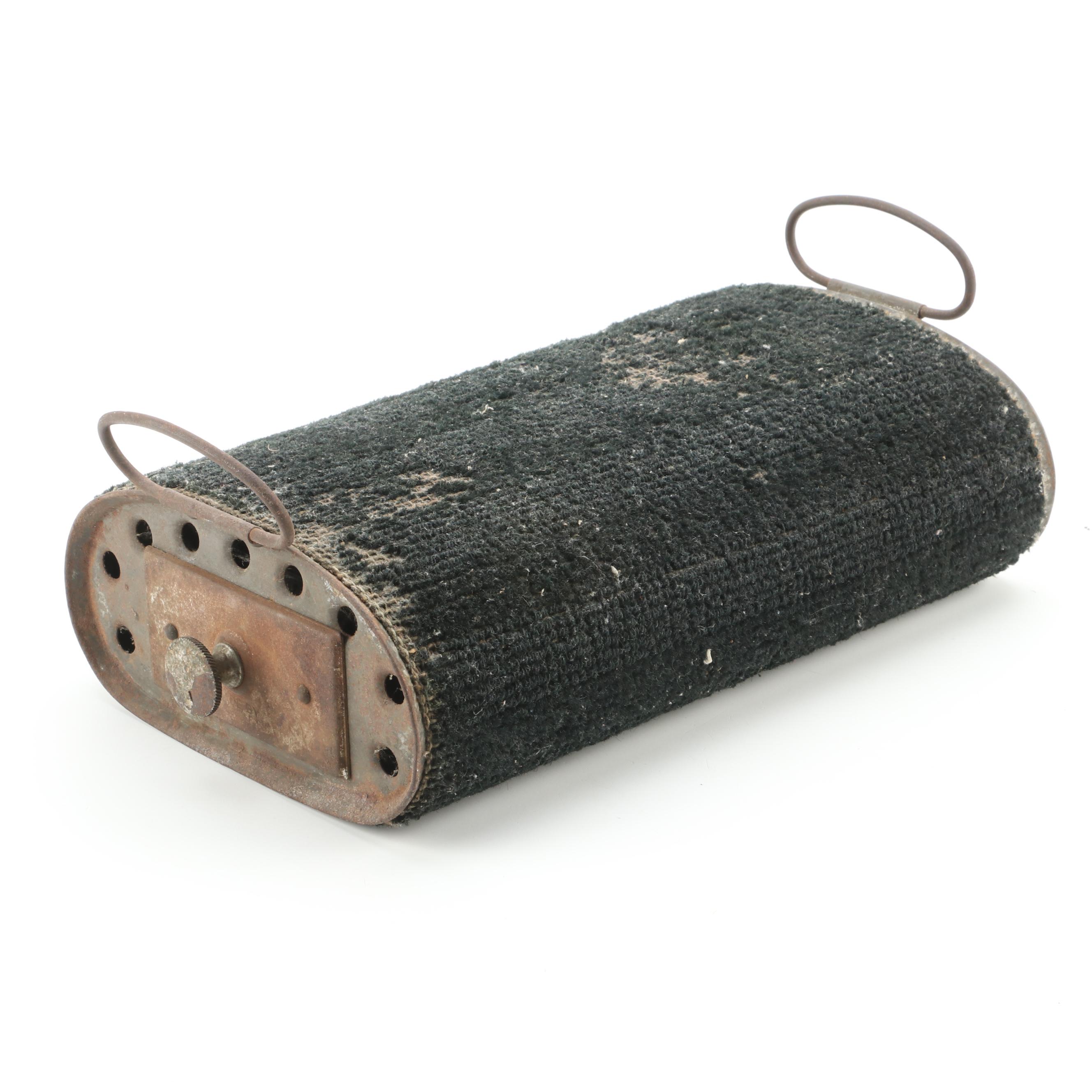 Victorian The Clark Heater Carpet-Covered Tin Carriage Foot Warmer