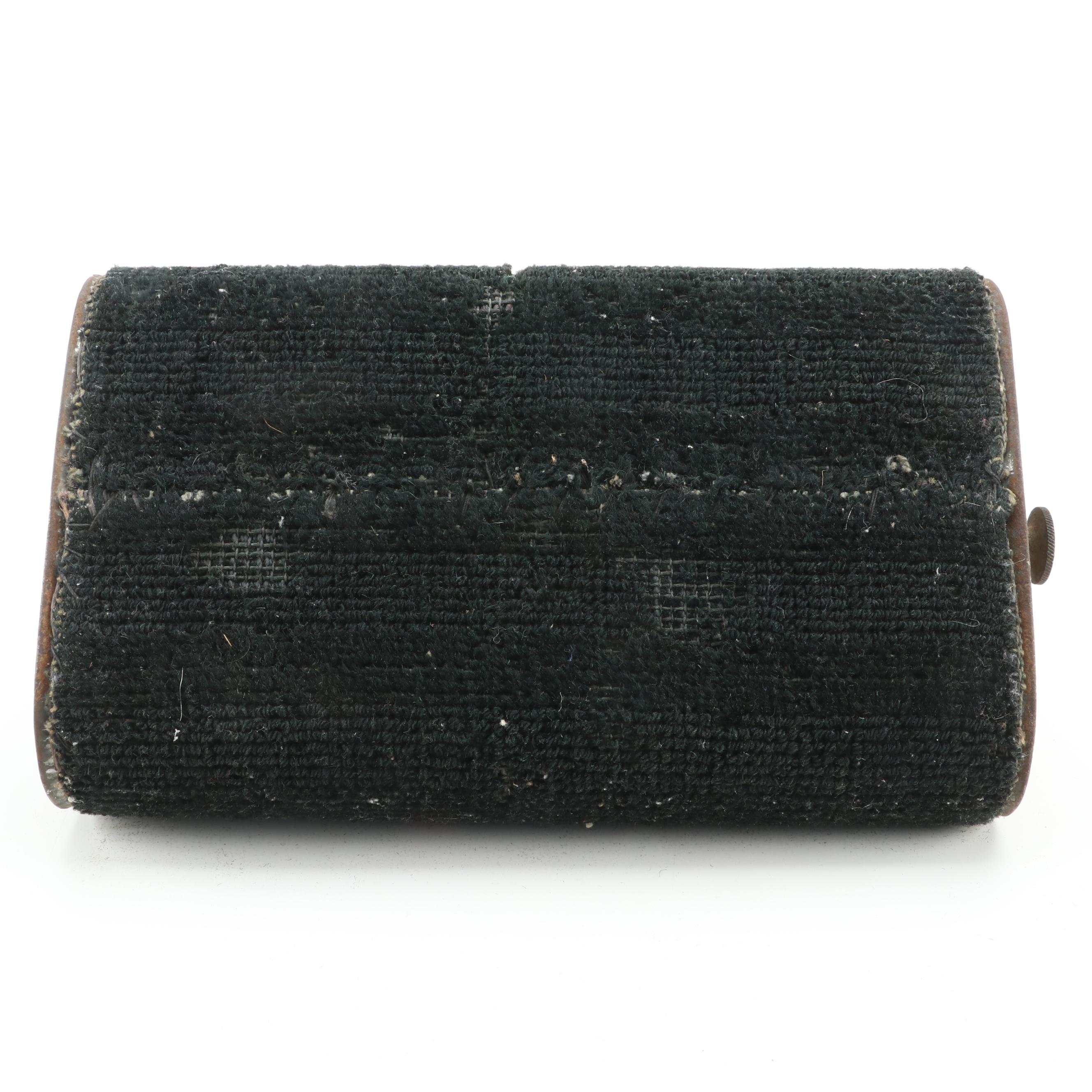 Victorian The Clark Heater Carpet-Covered Tin Carriage Foot Warmer