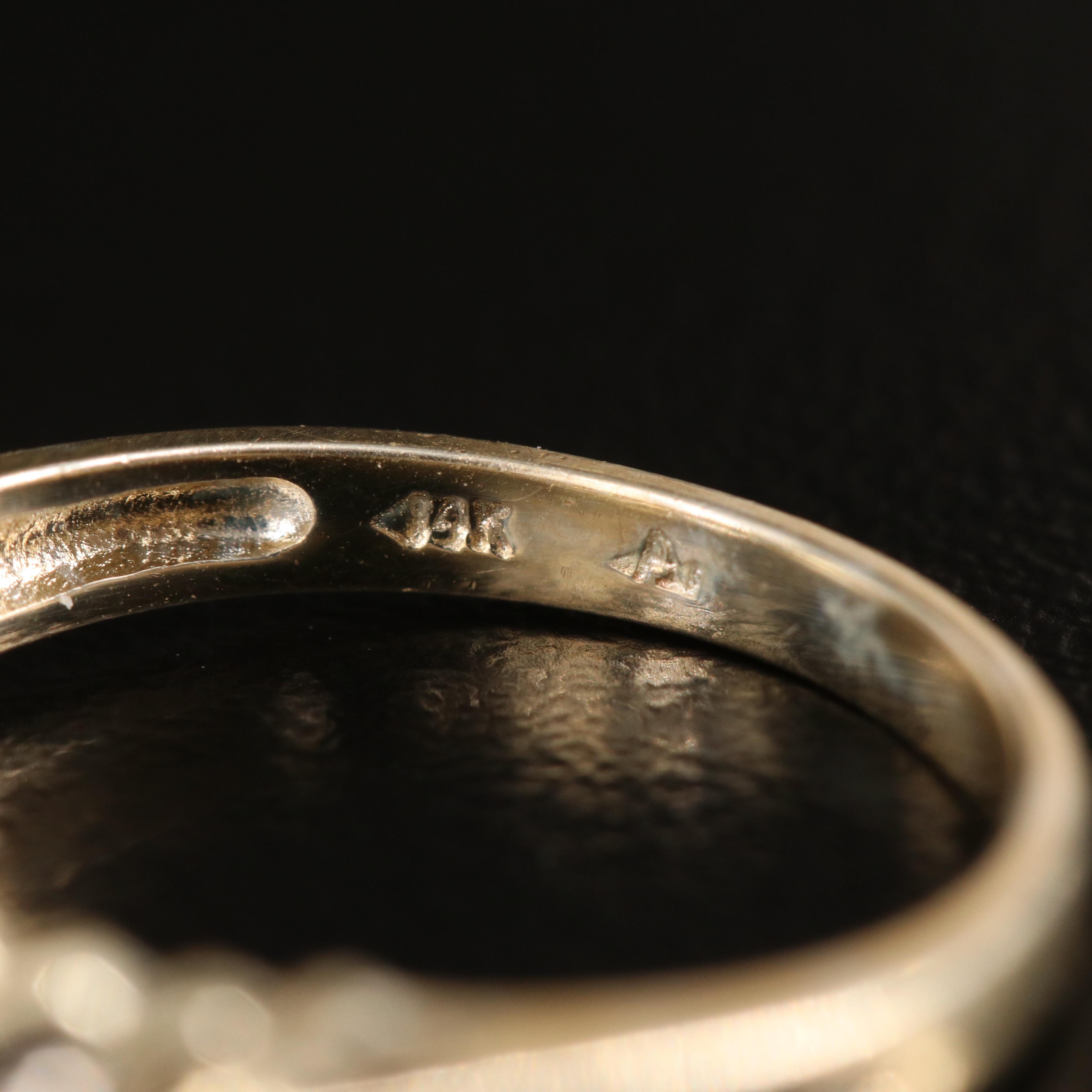 14K Sapphire and Diamond Stepped Ring