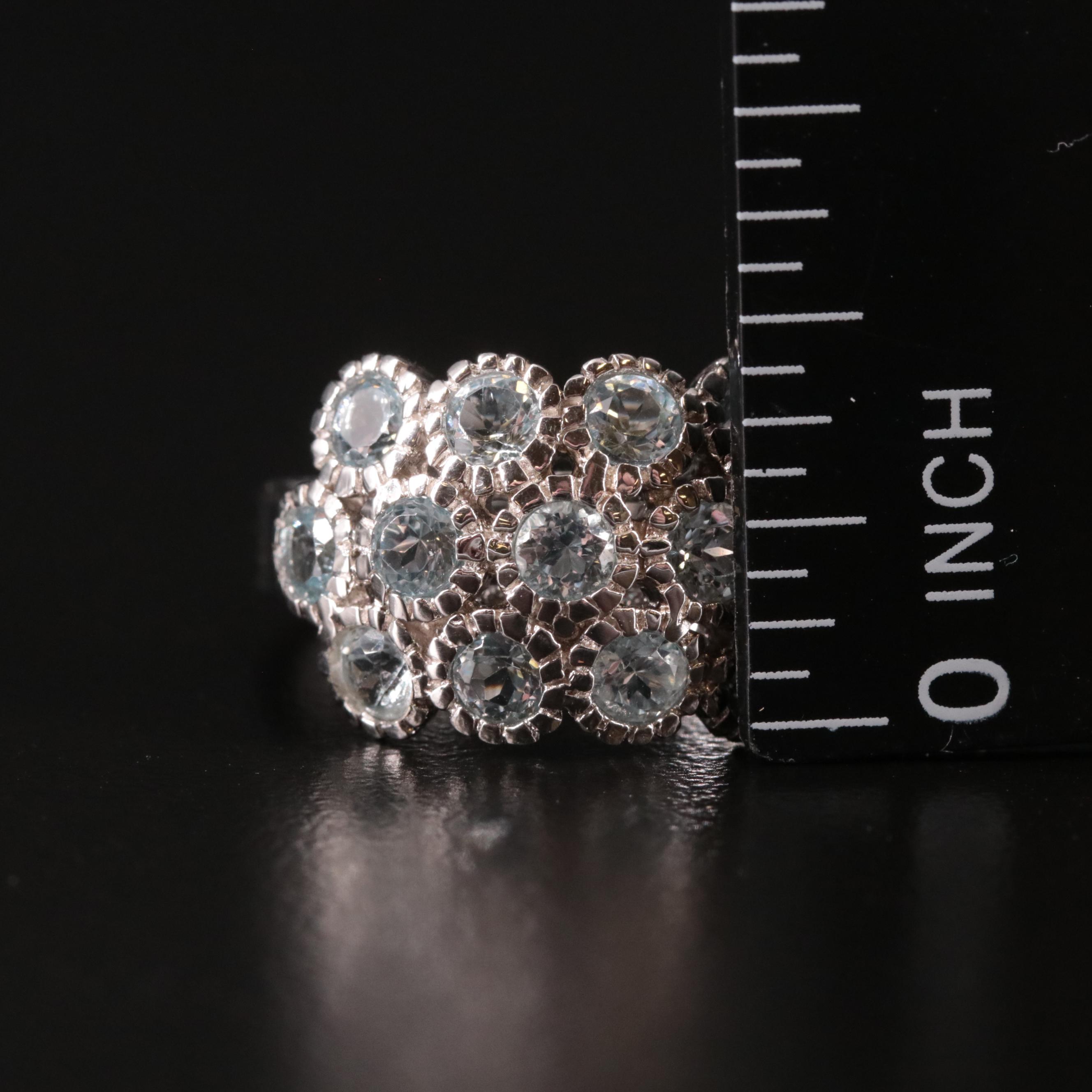 Sterling Blue Topaz Illusion Ring