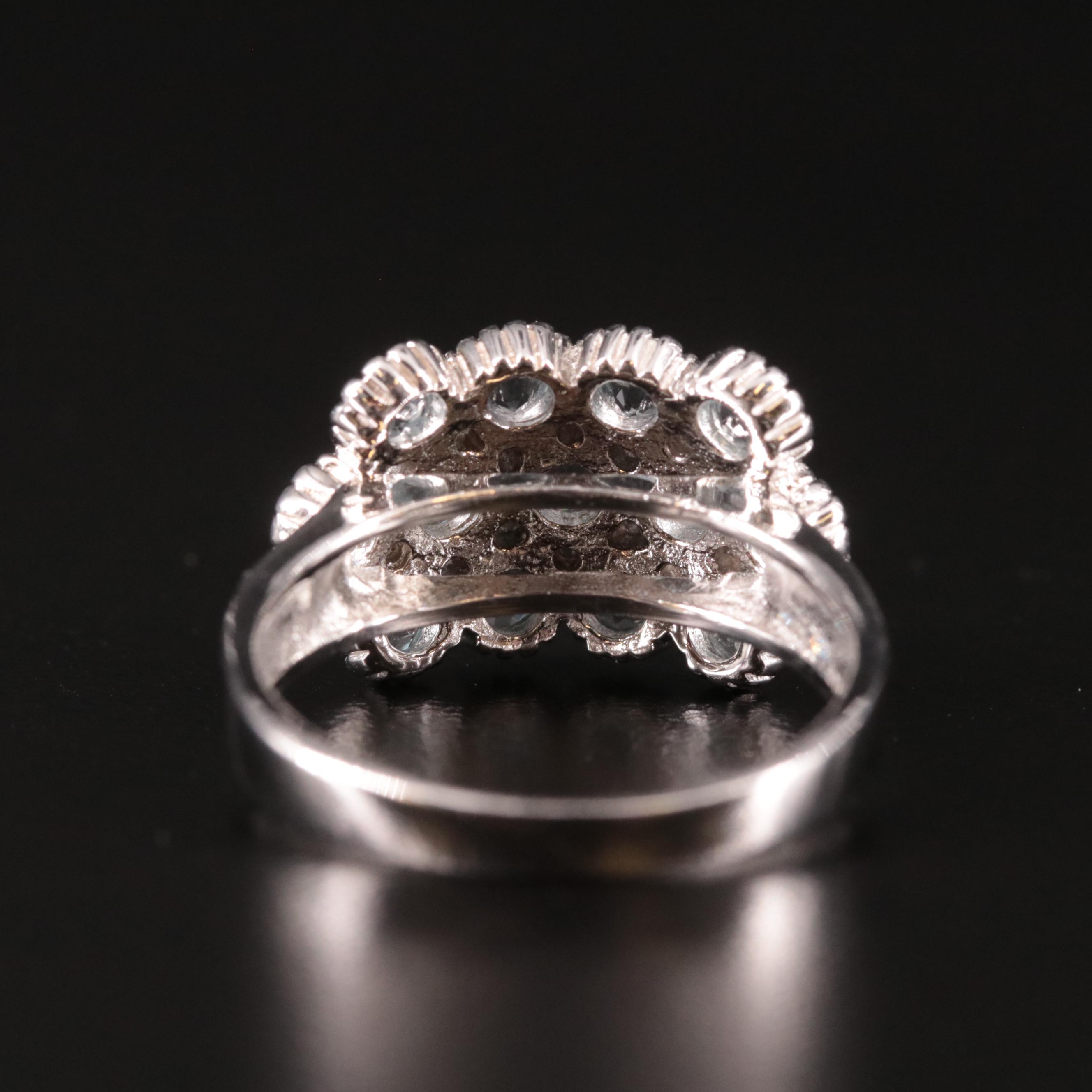 Sterling Blue Topaz Illusion Ring