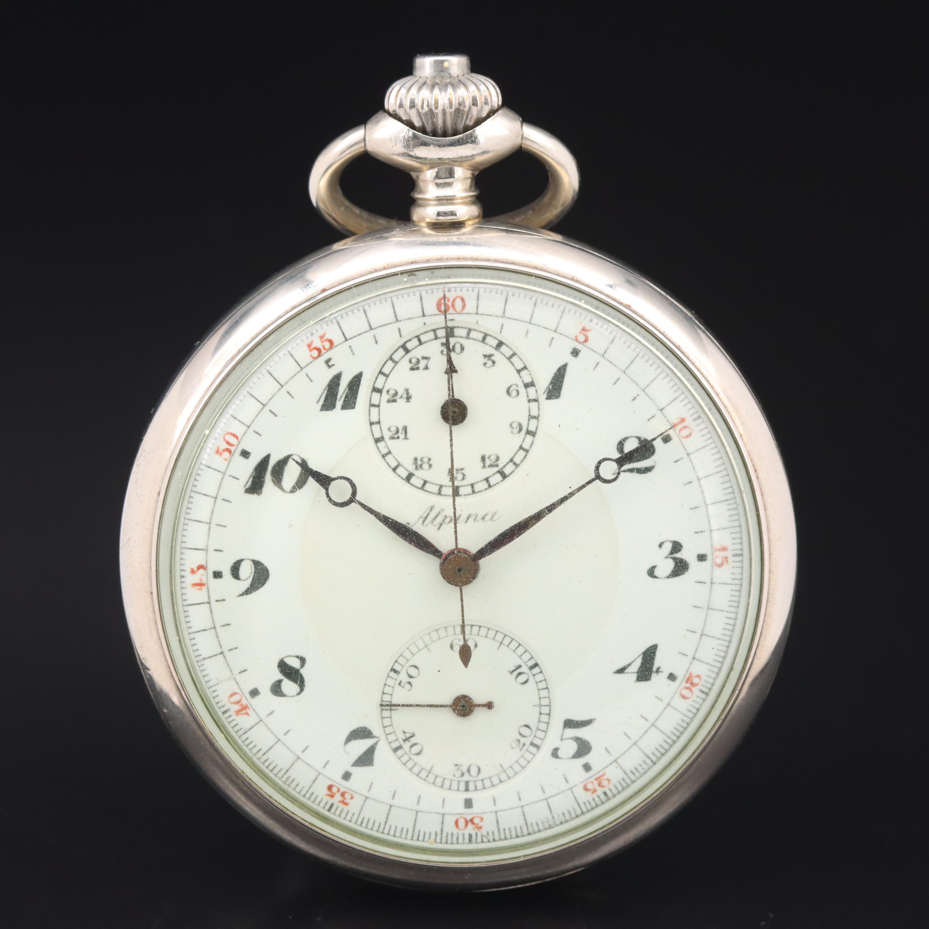 Alpina Swiss Chronograph Pocket Watch