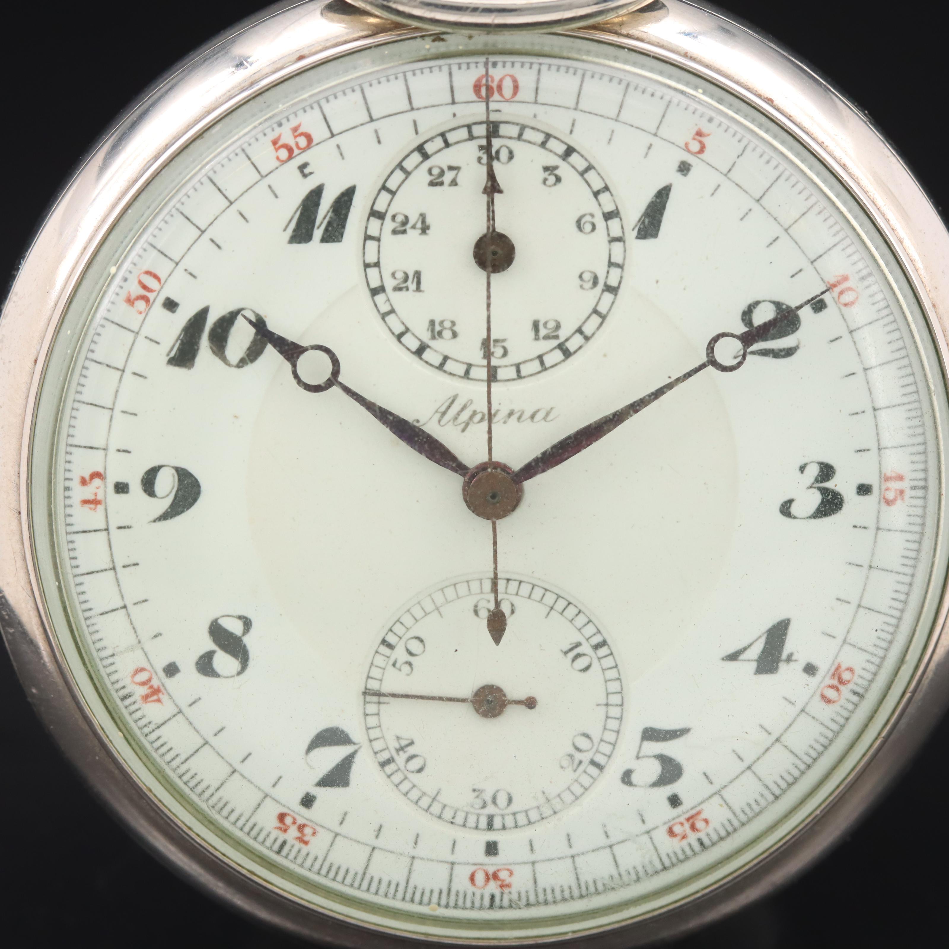 Alpina Swiss Chronograph Pocket Watch
