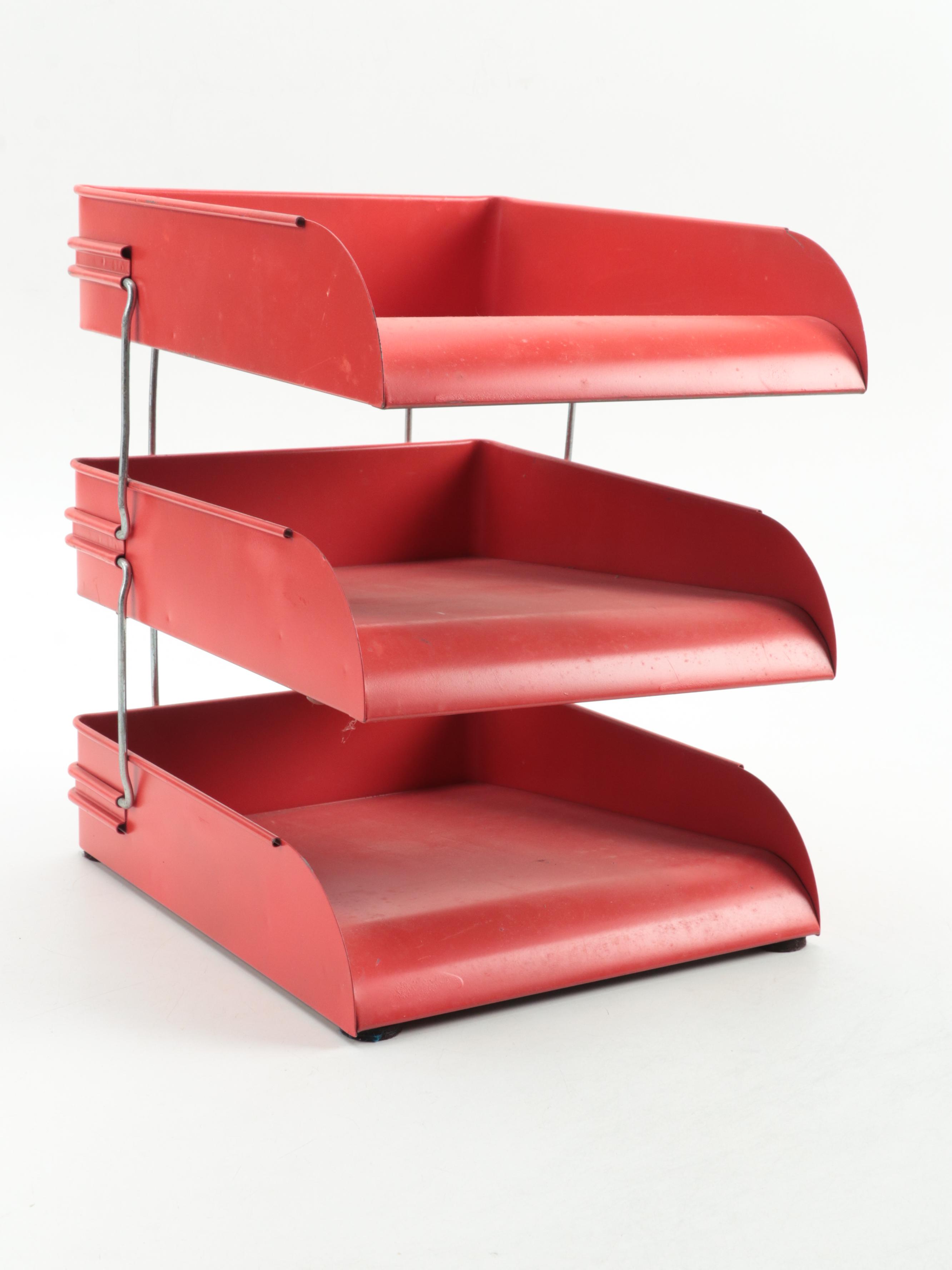 Sharper Image Hour-Glass Clock by David Dear (2003) with Tiered Desk Tray