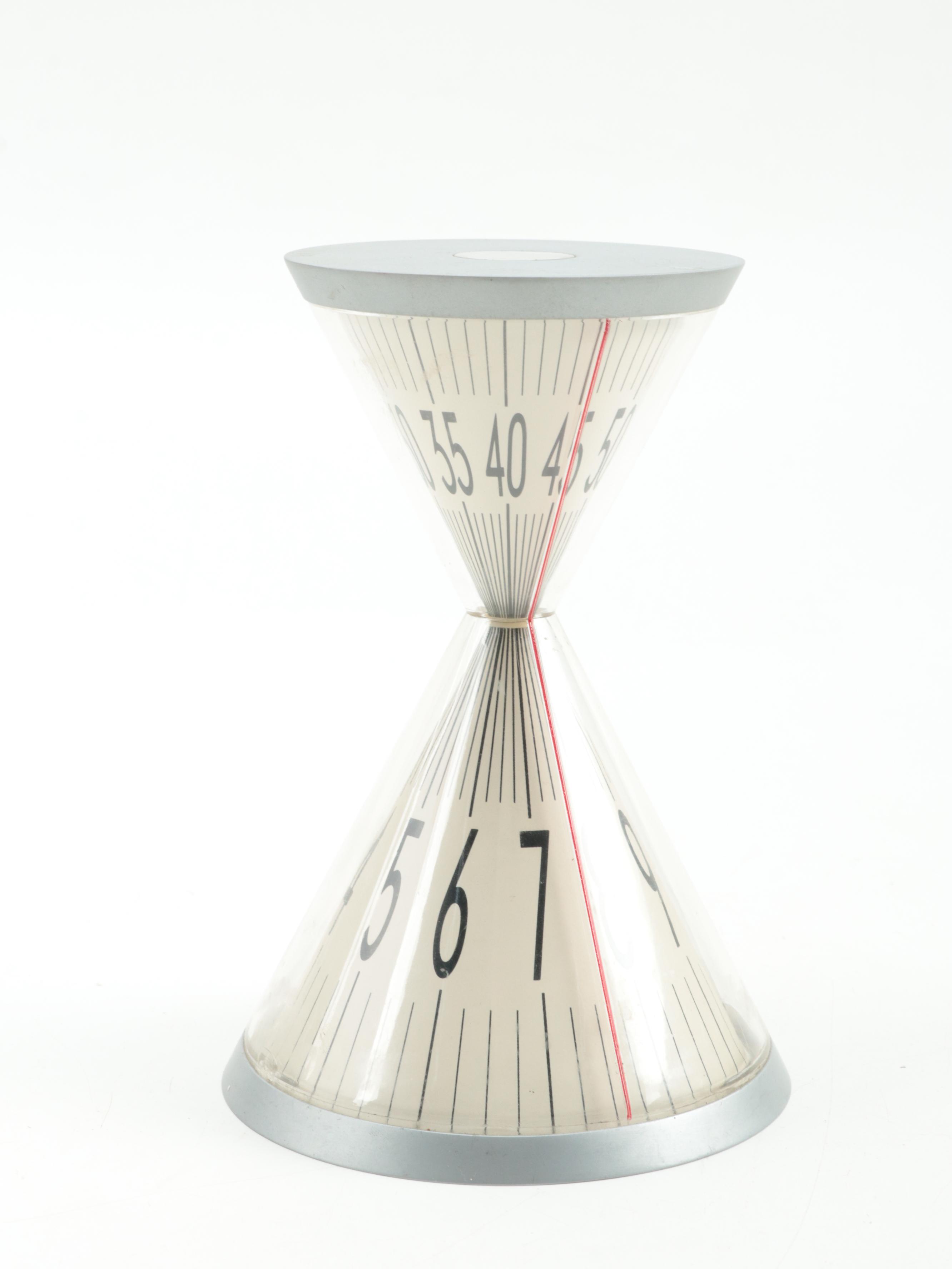 Sharper Image Hour-Glass Clock by David Dear (2003) with Tiered Desk Tray