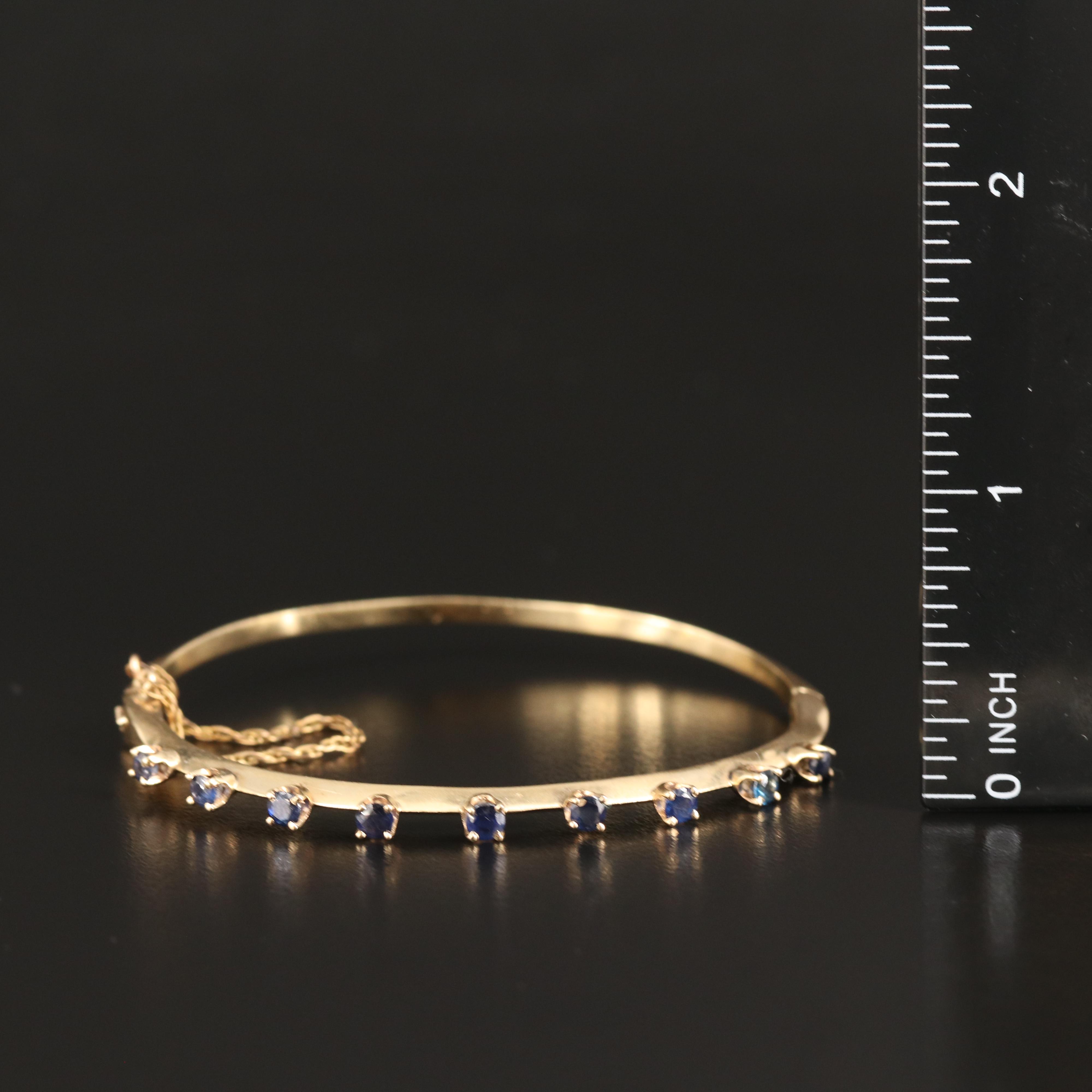 14K Sapphire Hinged Knife-Edge Bangles
