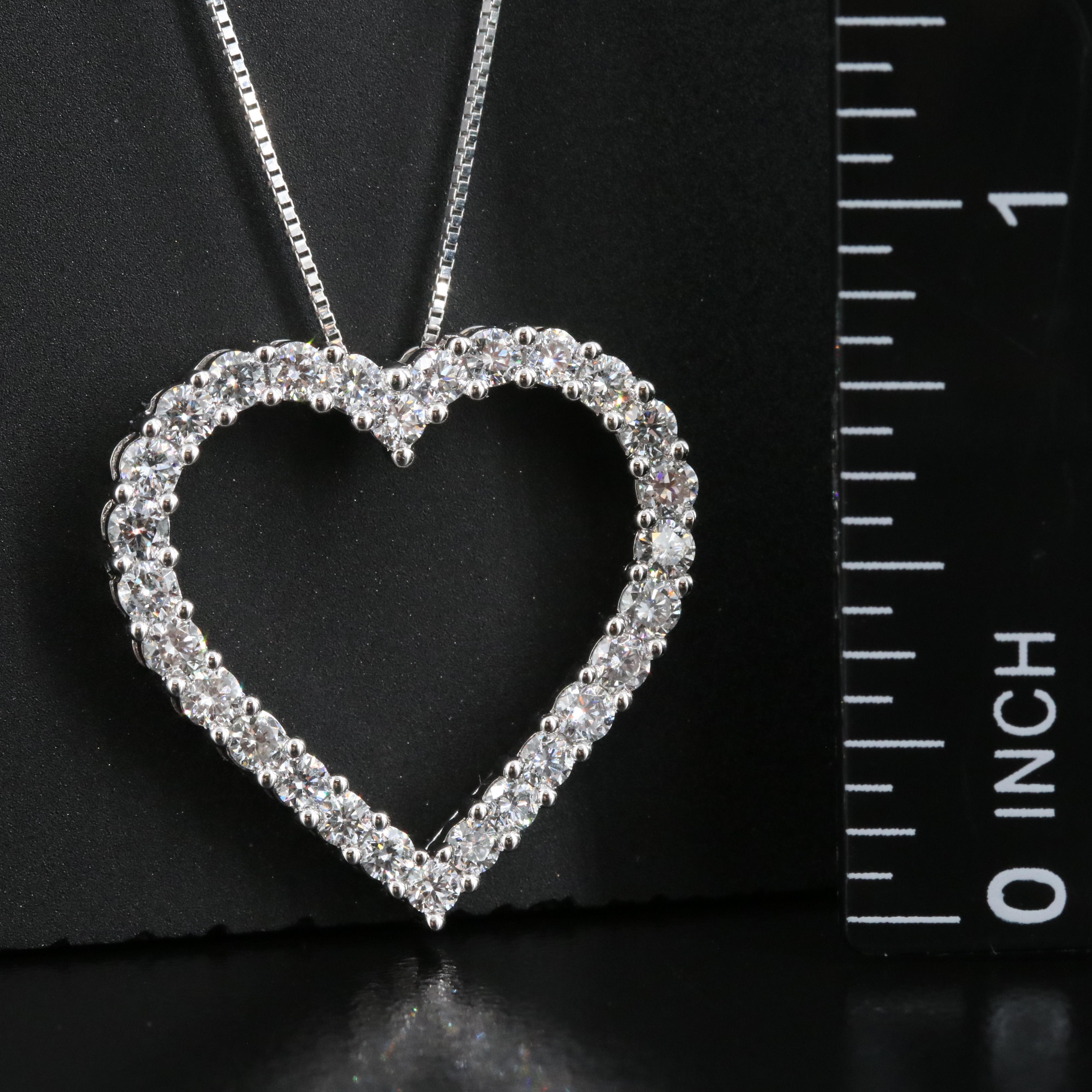 14K 1.00 CTW Lab Grown Diamond Heart Pendant Necklace with IGI Report