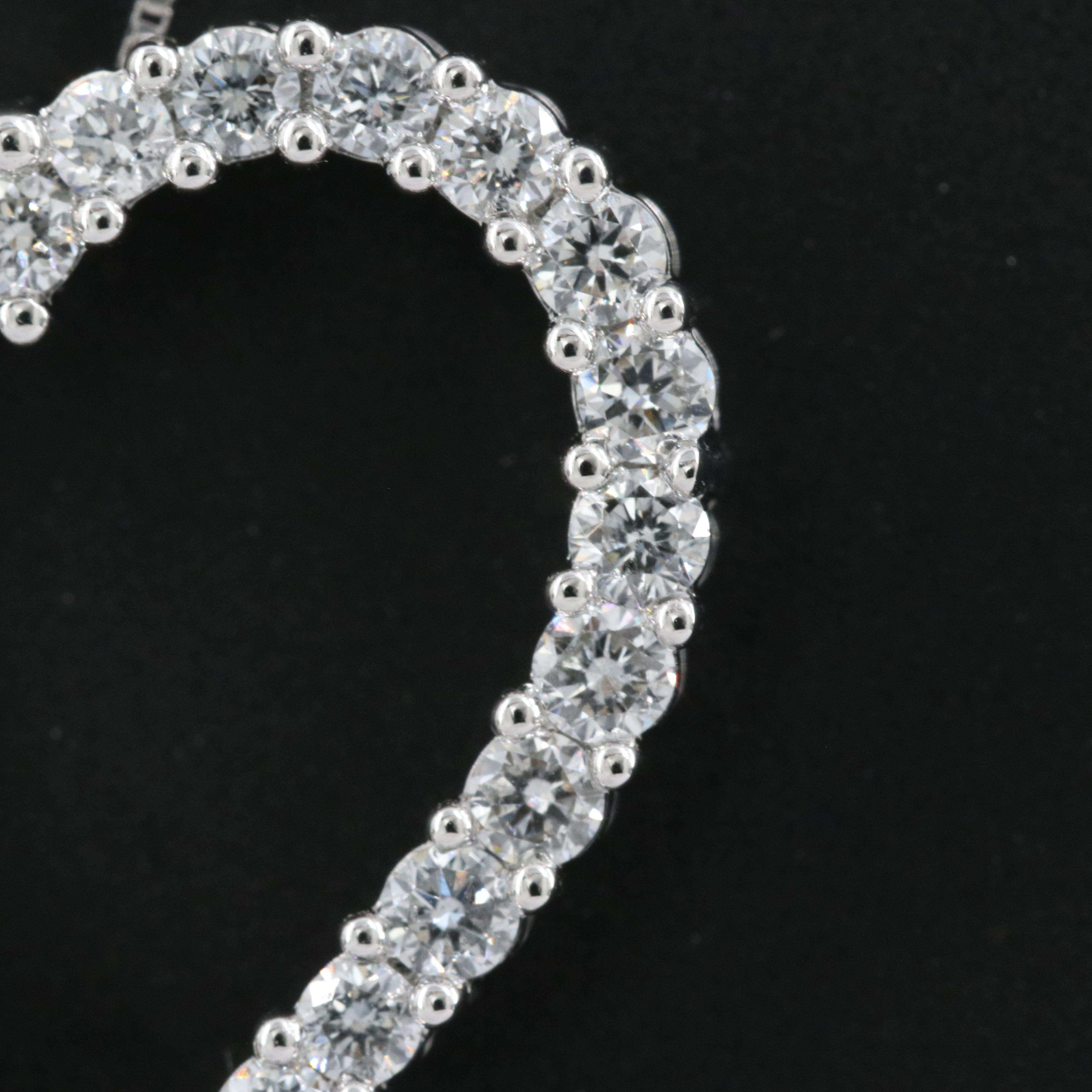 14K 1.00 CTW Lab Grown Diamond Heart Pendant Necklace with IGI Report