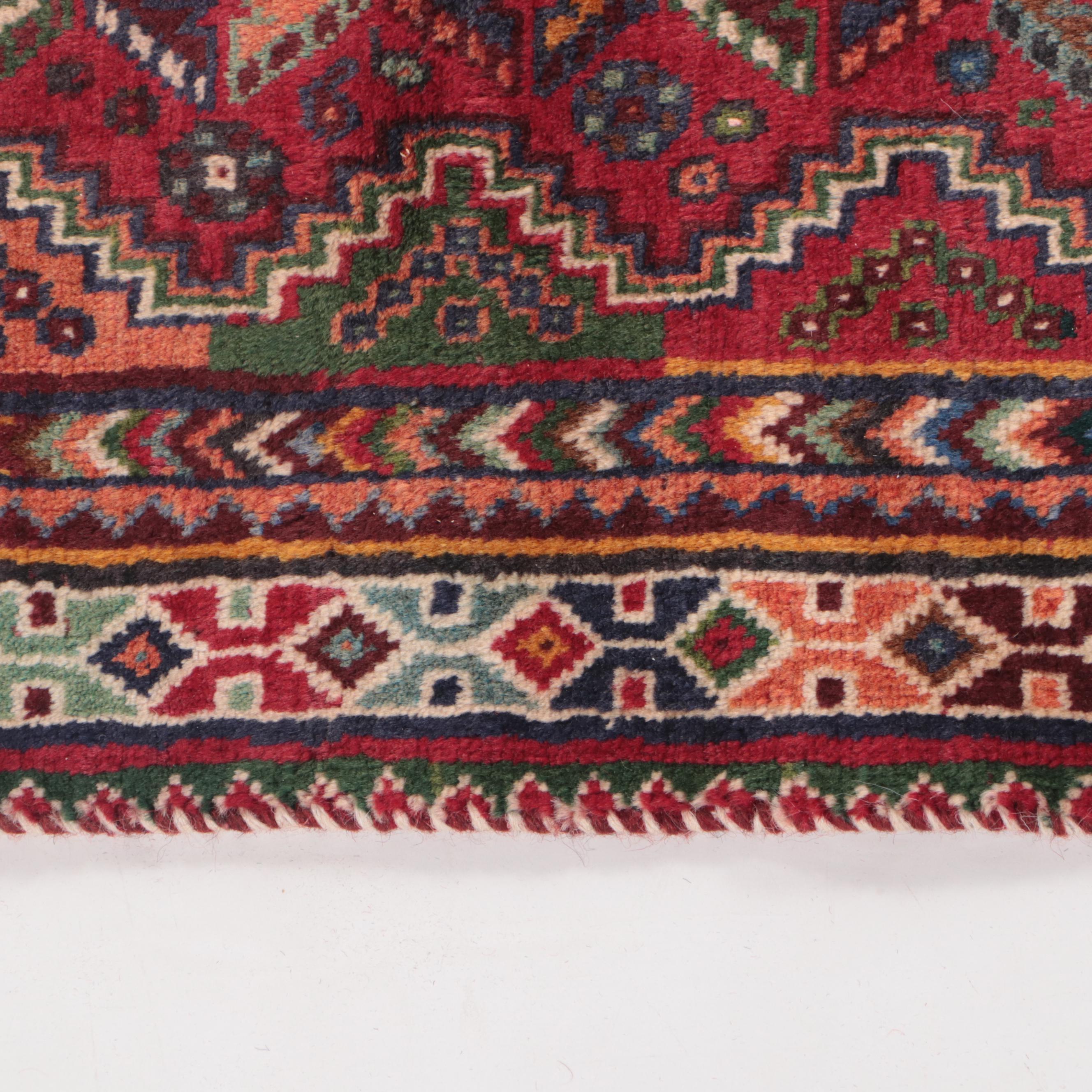 3'8 x 9'2 Hand-Knotted Persian Qashqai Long Rug