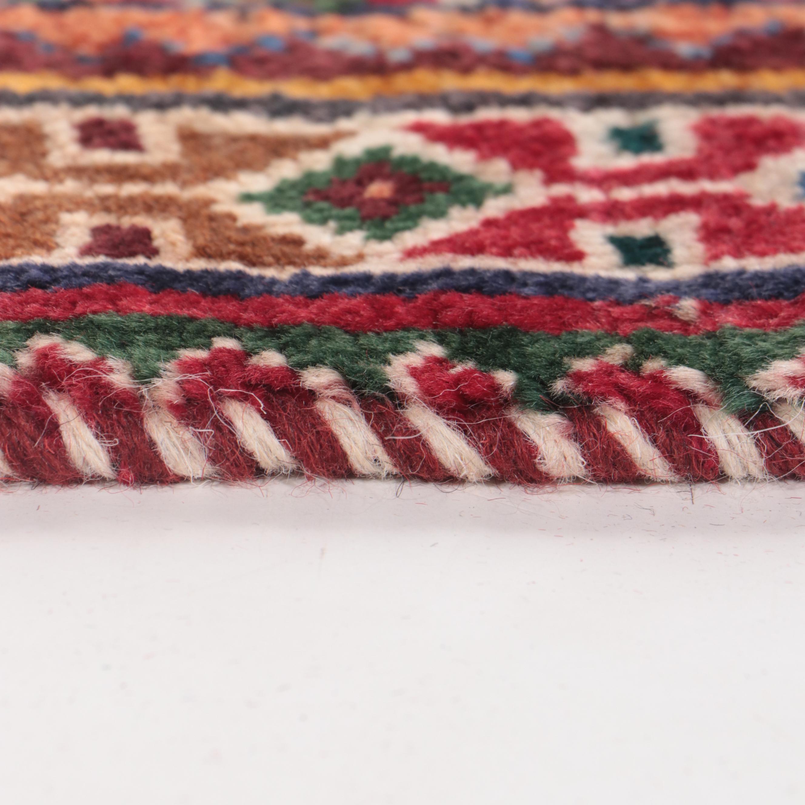 3'8 x 9'2 Hand-Knotted Persian Qashqai Long Rug