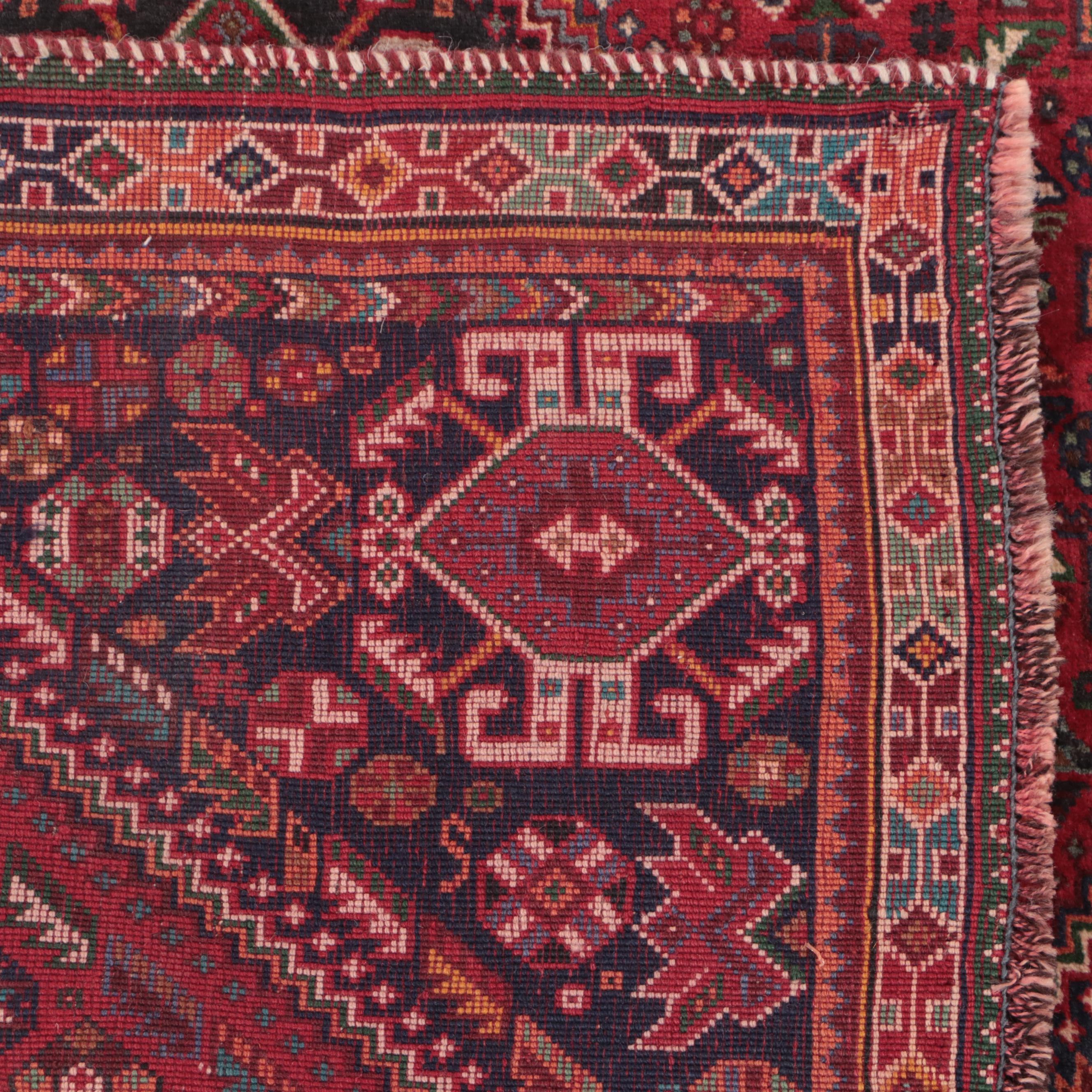 3'8 x 9'2 Hand-Knotted Persian Qashqai Long Rug