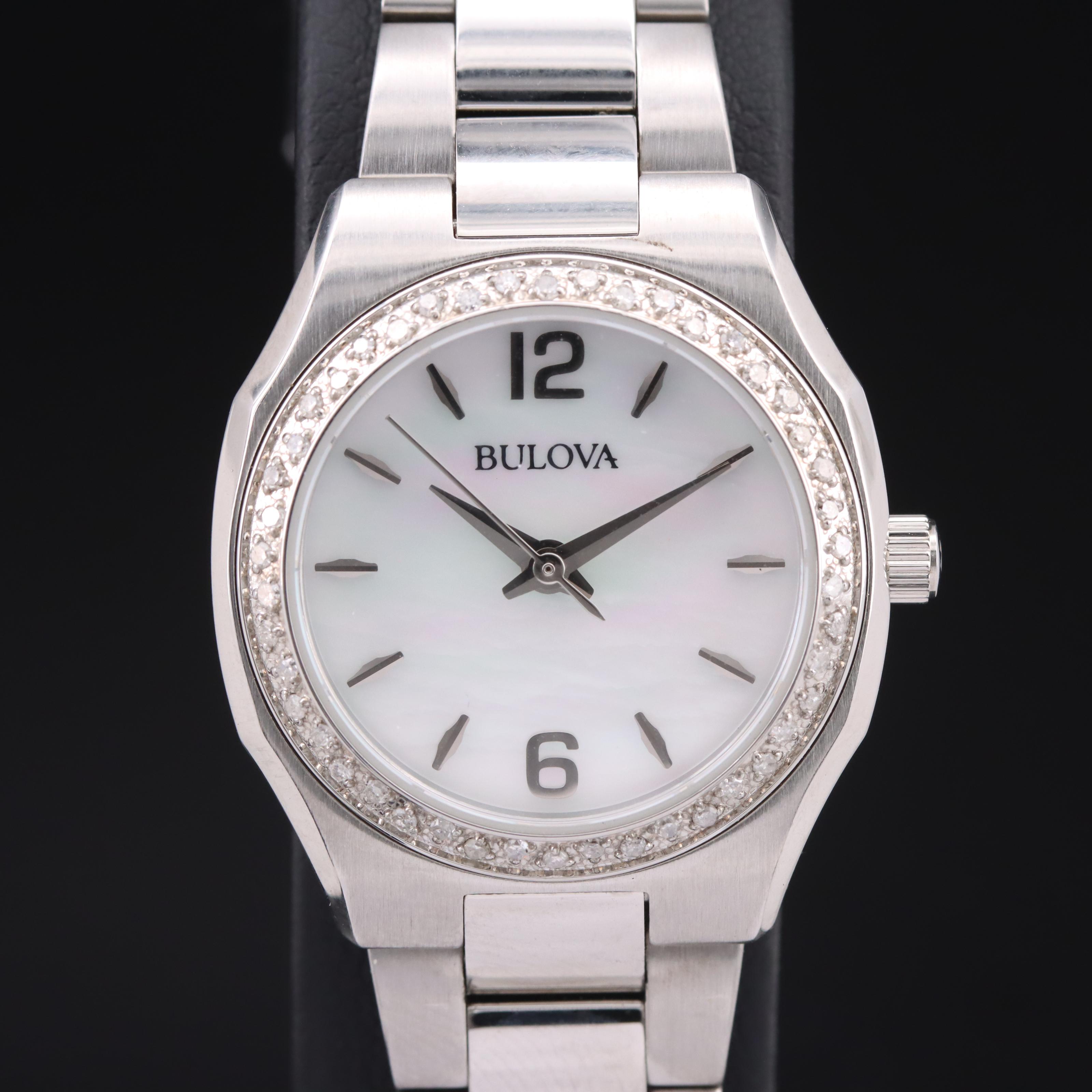 Bulova Diamond and Mother-of-Pearl Dial Watch