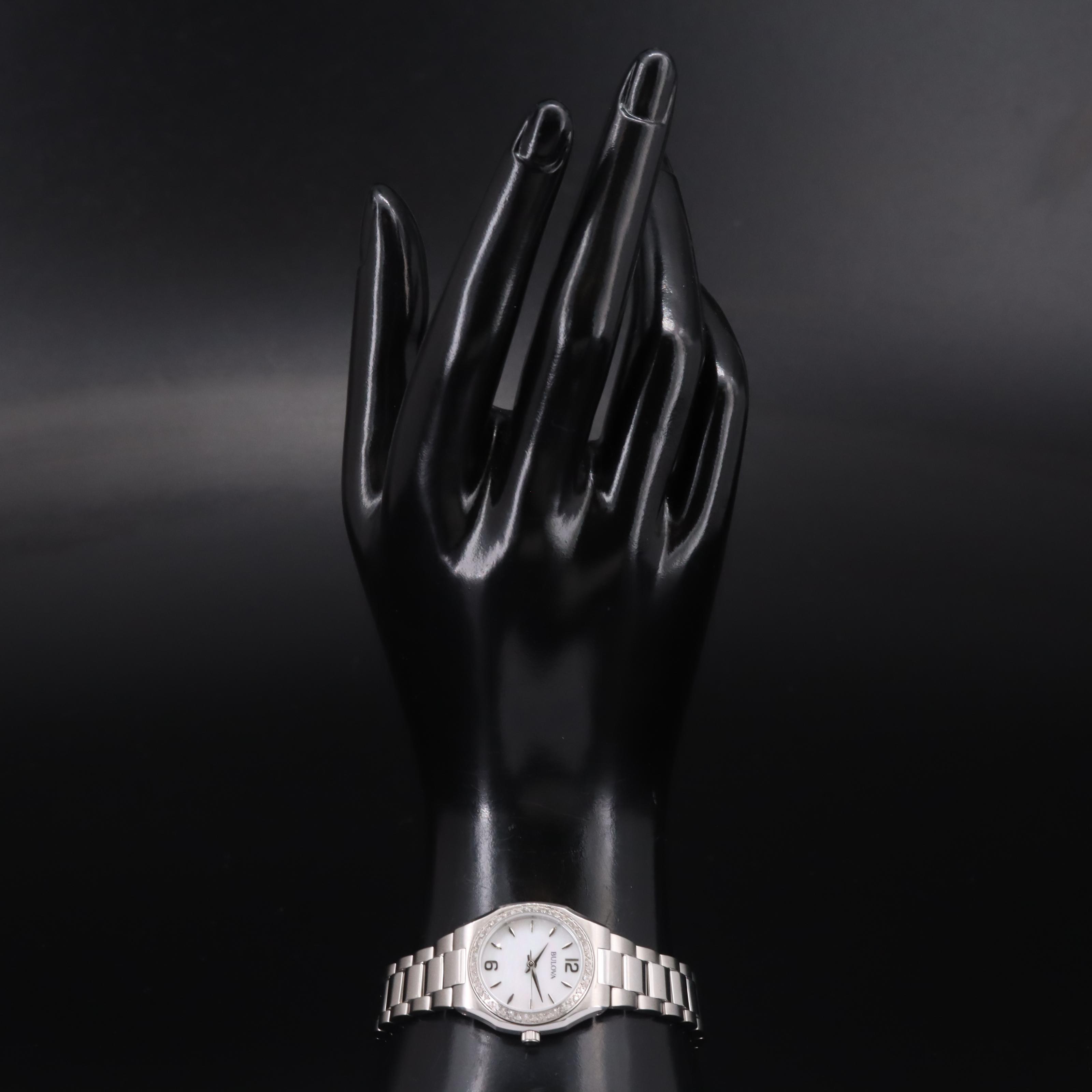 Bulova Diamond and Mother-of-Pearl Dial Watch