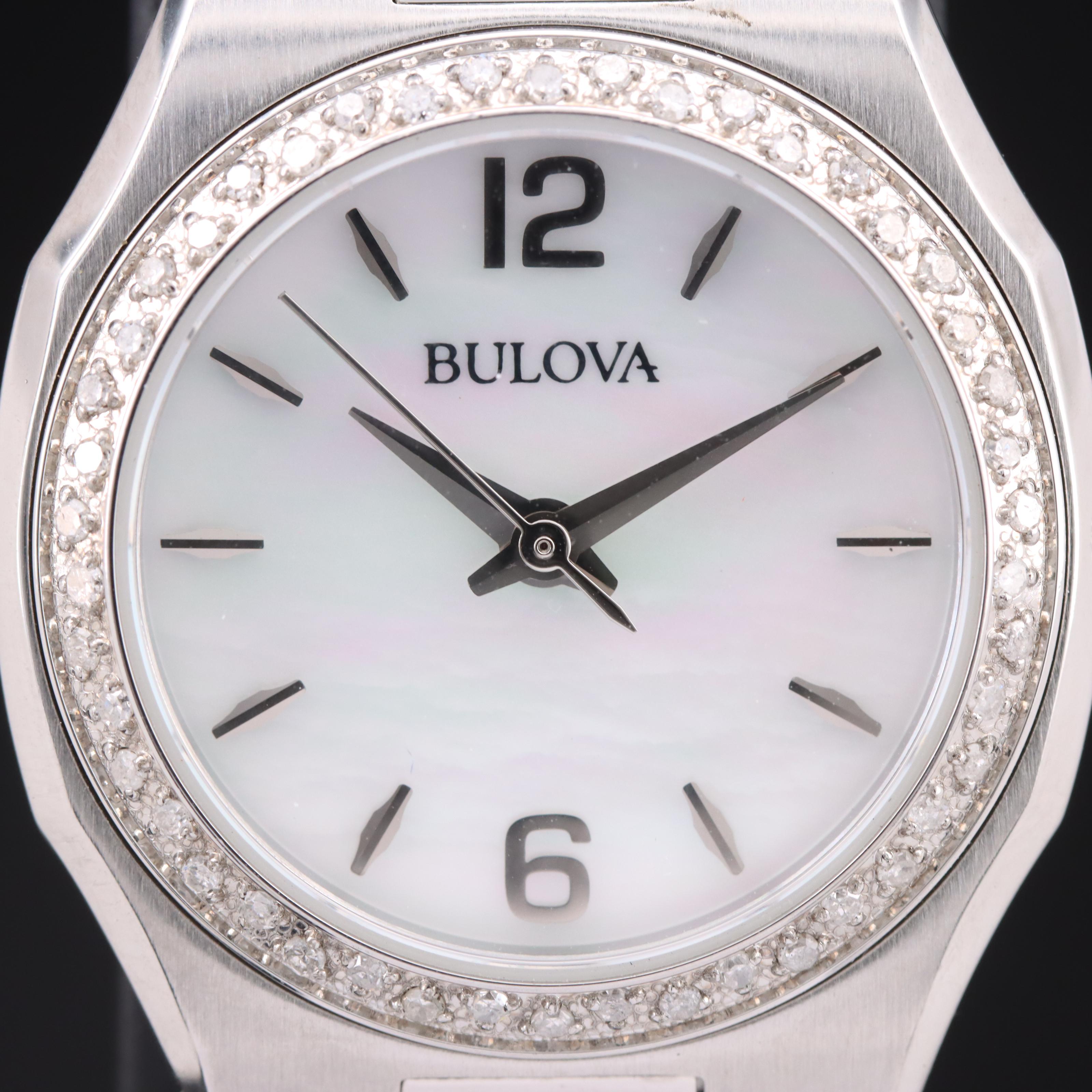Bulova Diamond and Mother-of-Pearl Dial Watch